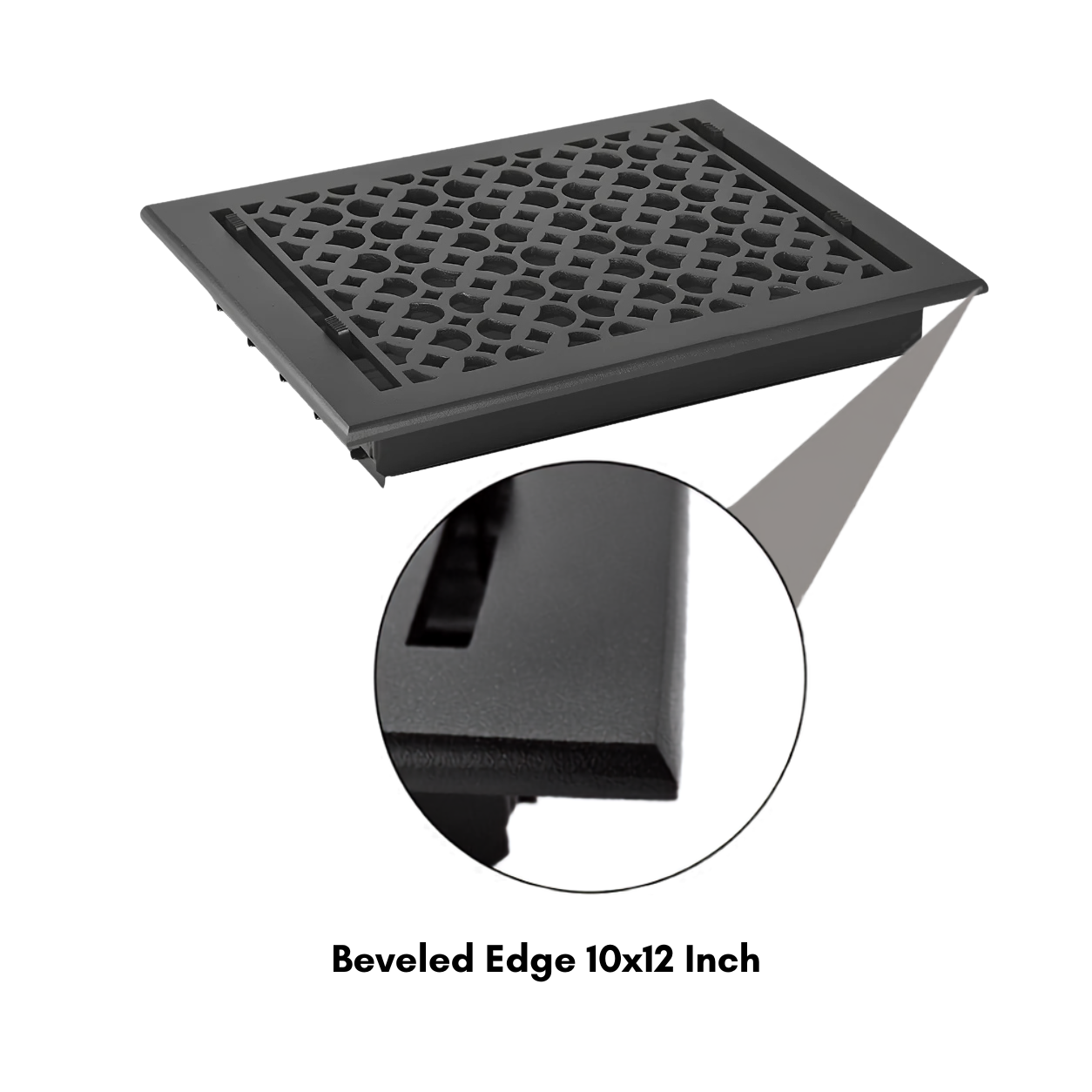 Cast Iron Floor Register 10" x 12” with Damper, Tudor Mushroom Design Vent Cover VR100
