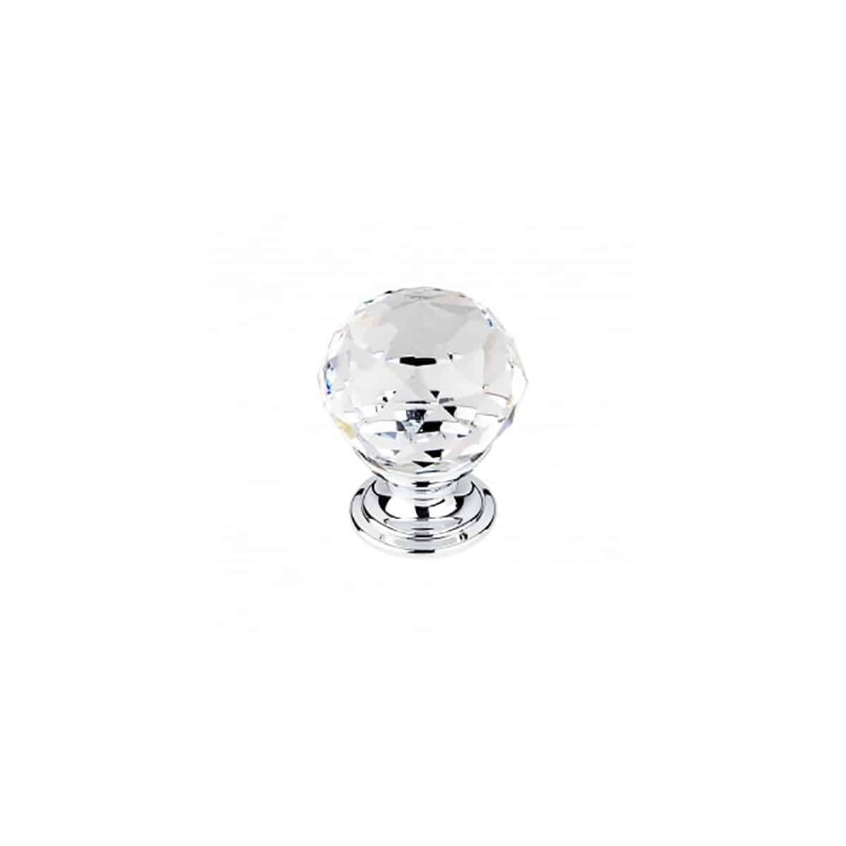 Bouton en cristal transparent 1-1/8 po