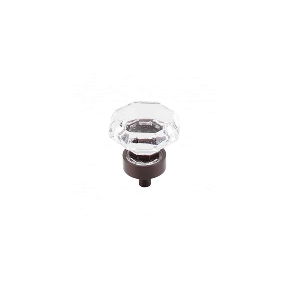 Clear Octagon Crystal Knob 1-3/8 Inch