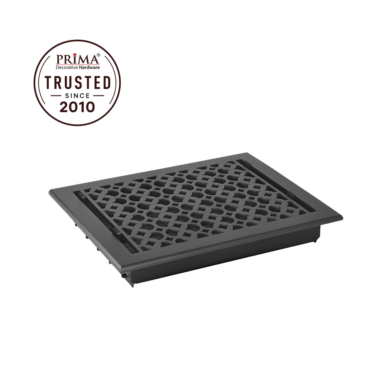 Cast Iron Floor Register 10" x 12” with Damper, Tudor Mushroom Design Vent Cover VR100