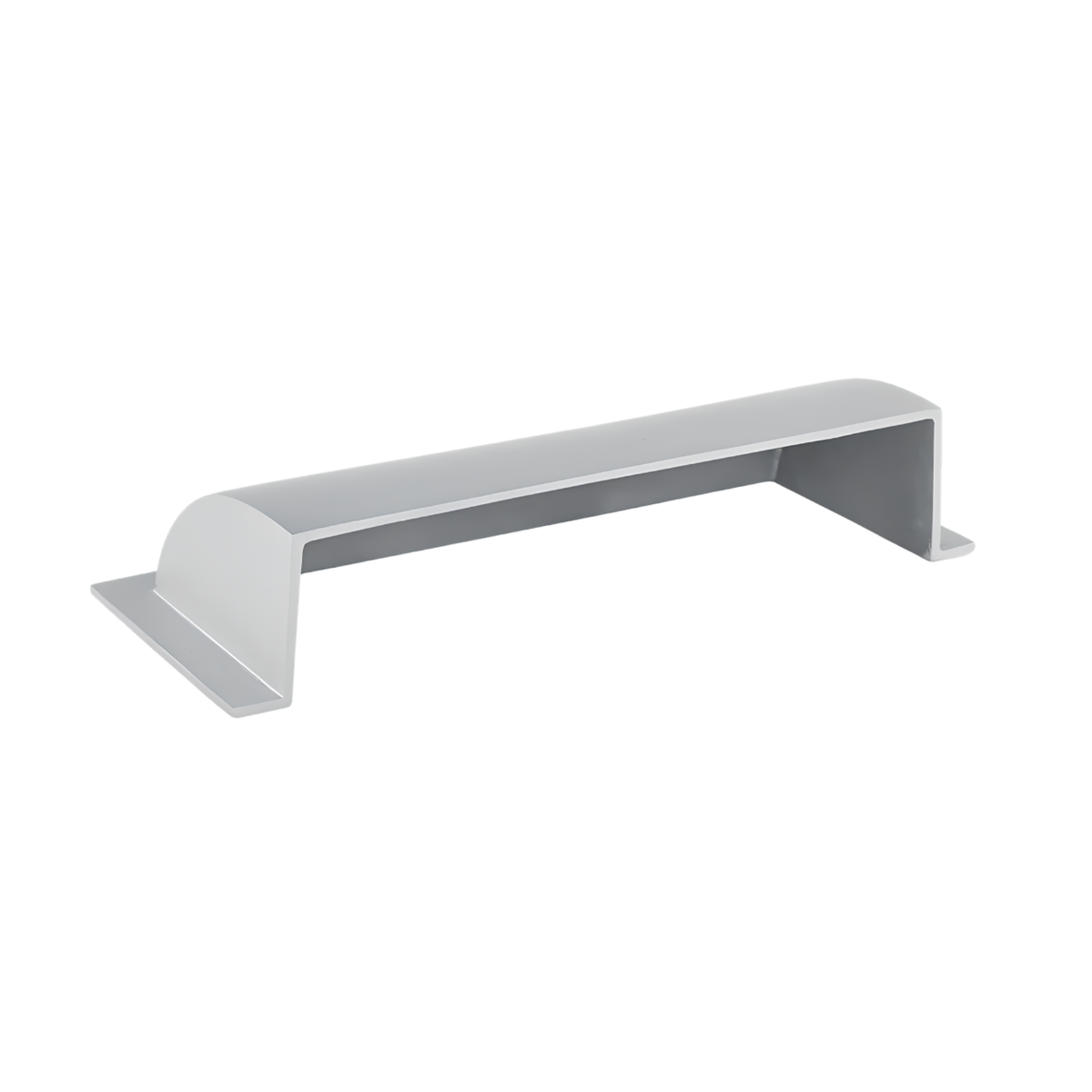 A 4x14 matte silver dome deflector design in a white background

