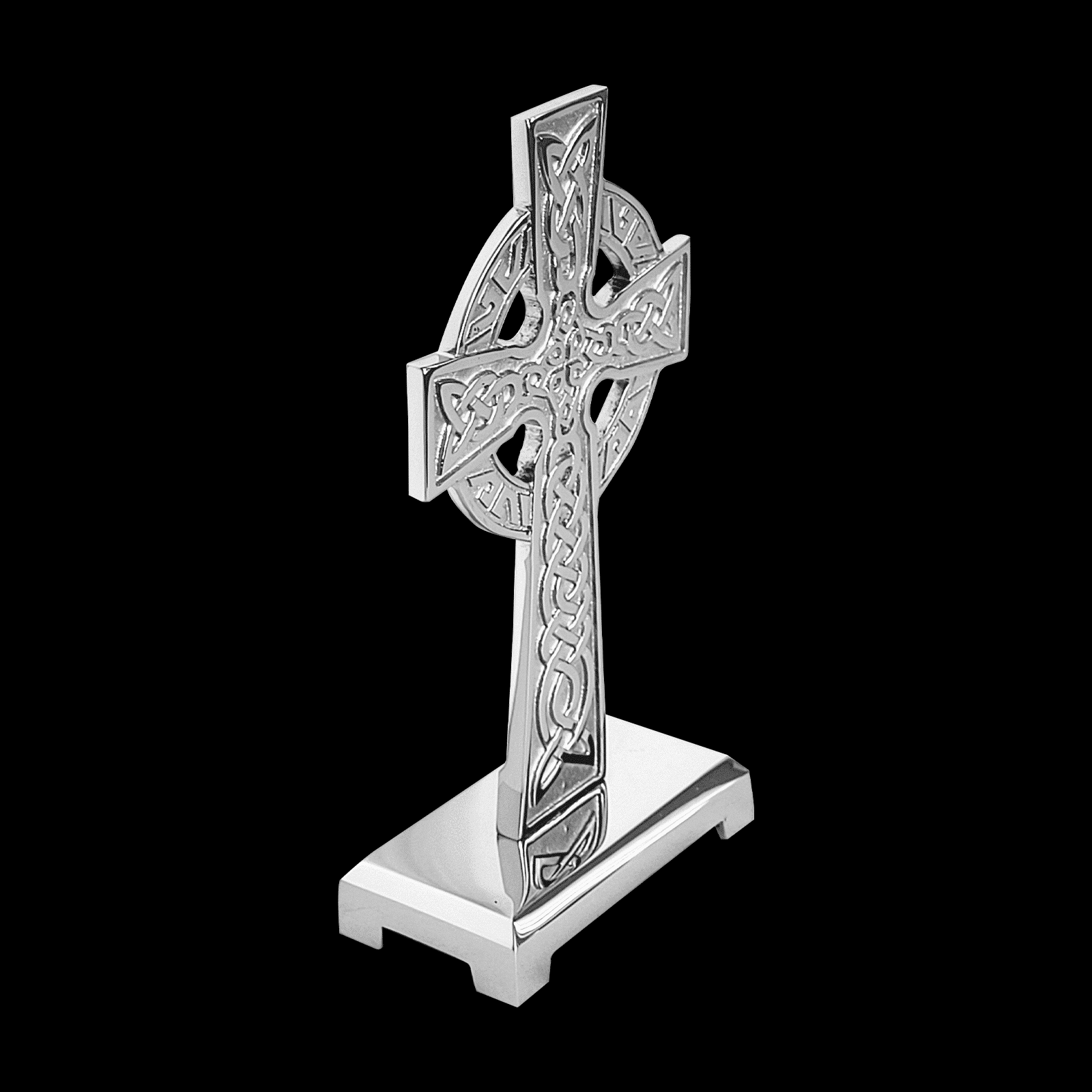Decorative Brass Cross, 5-1/2" x 3" on Rectangle Base