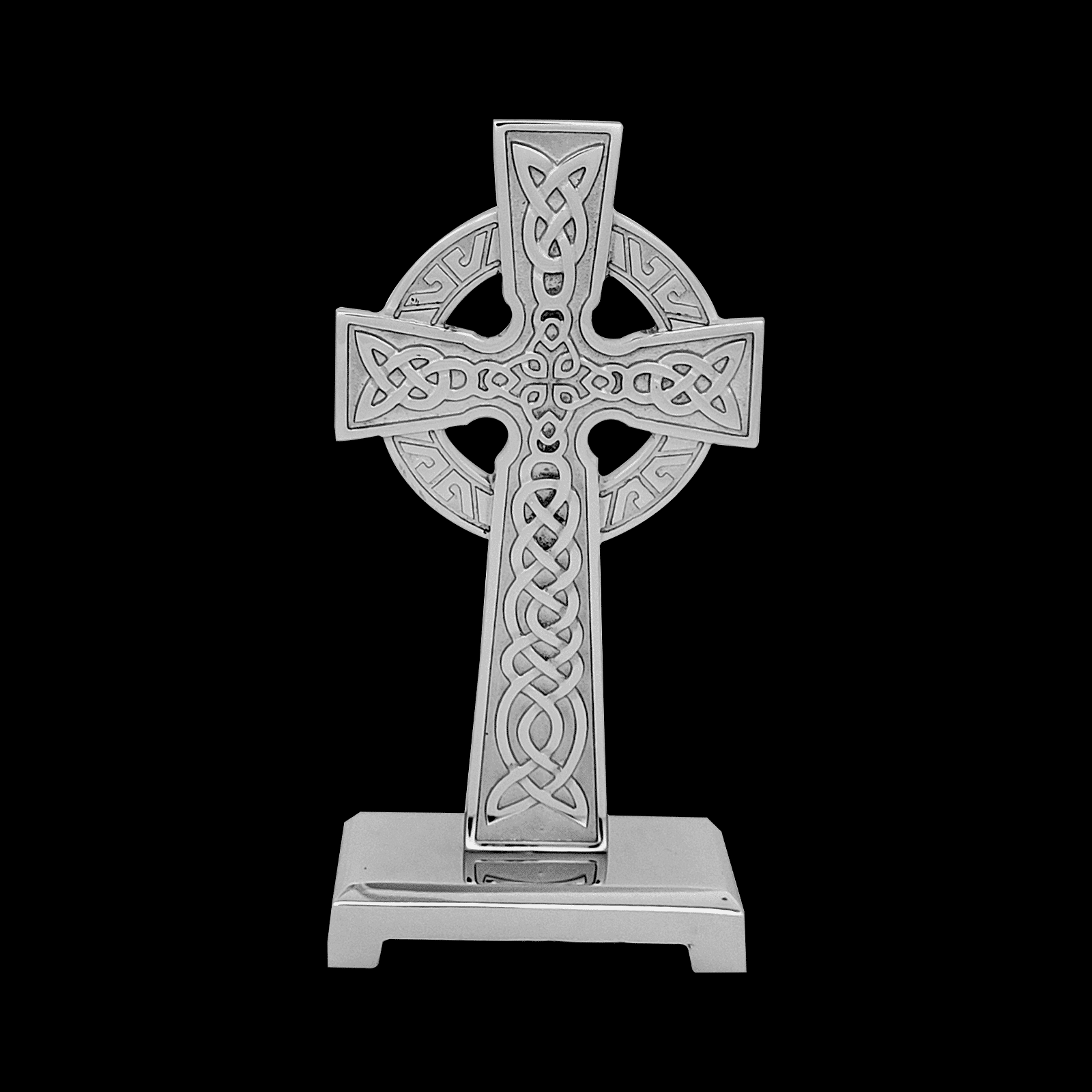 Decorative Brass Cross, 5-1/2" x 3" on Rectangle Base