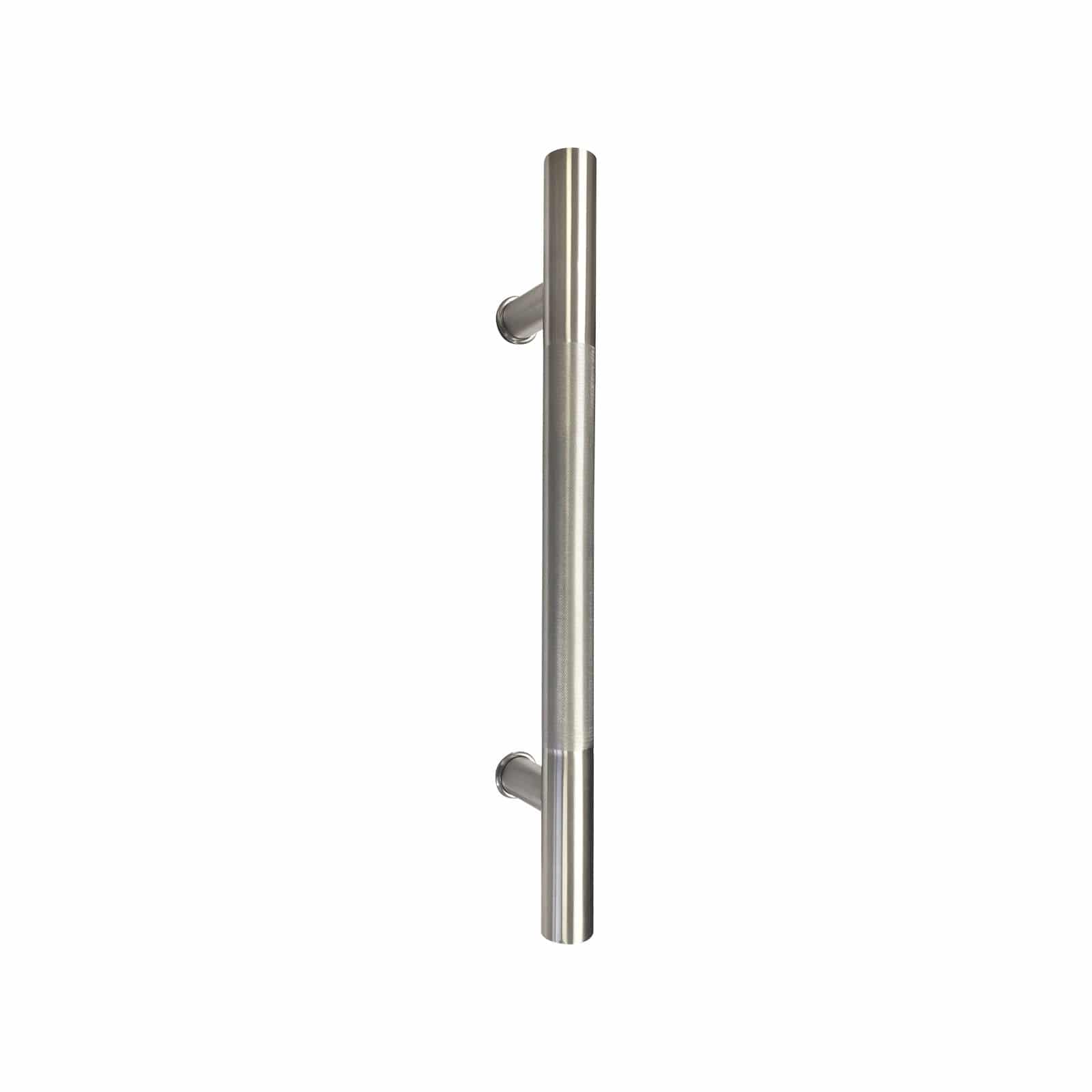 Door Pull Handle Round Knurling 18" Single Side Stainless Steel