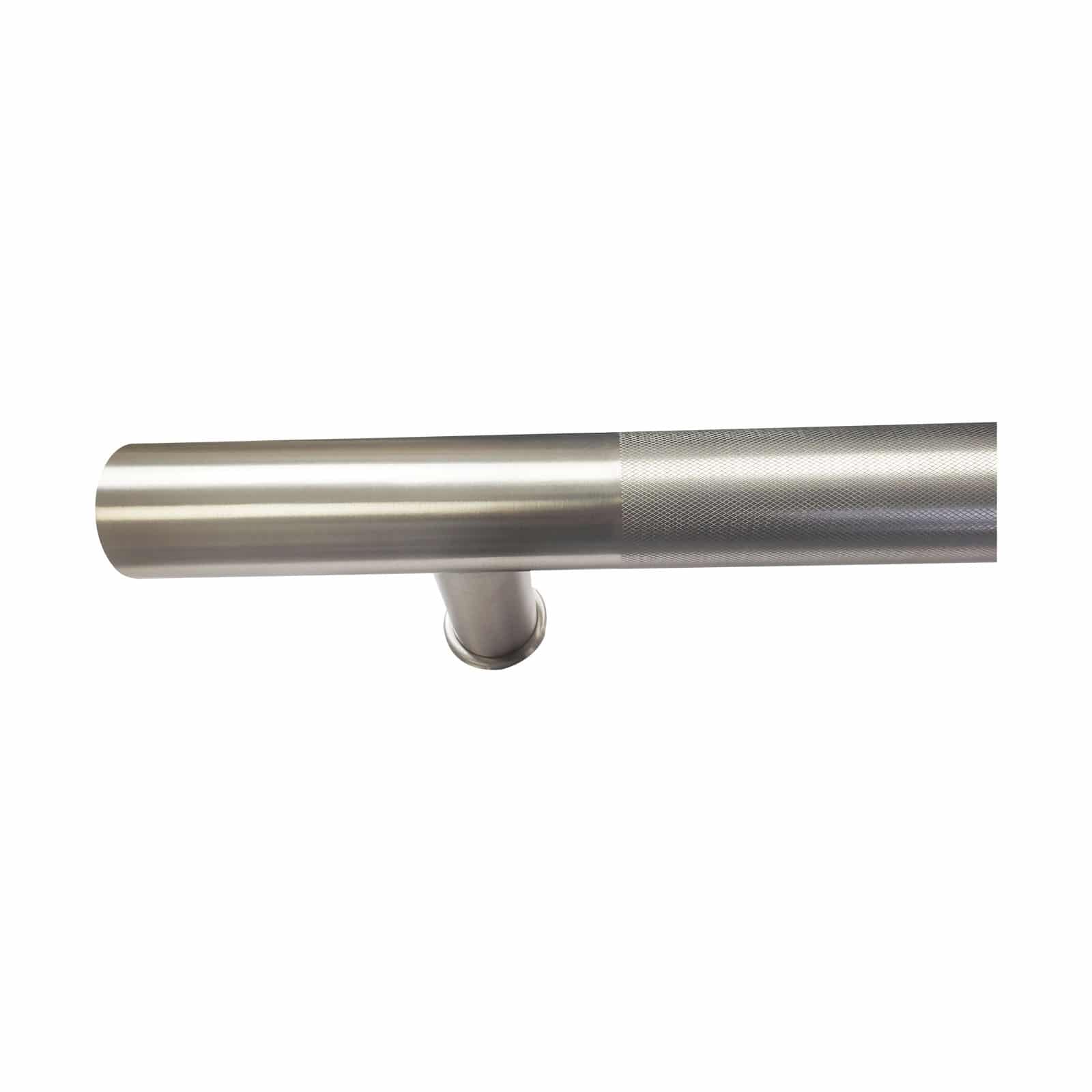 Door Pull Handle Round Knurling 18" Single Side Stainless Steel
