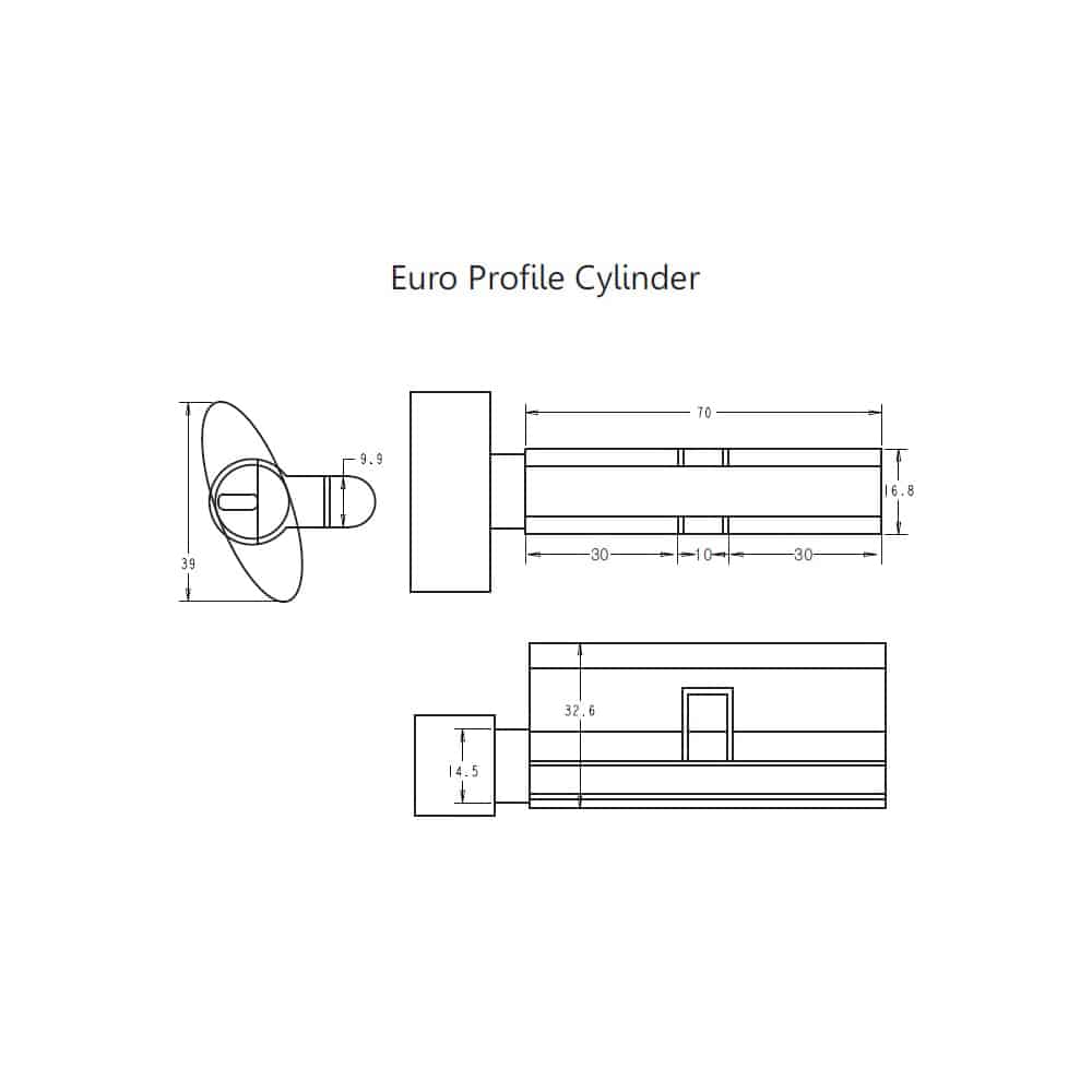 Euro profile Lock Cylinder 70 MM Solid Brass