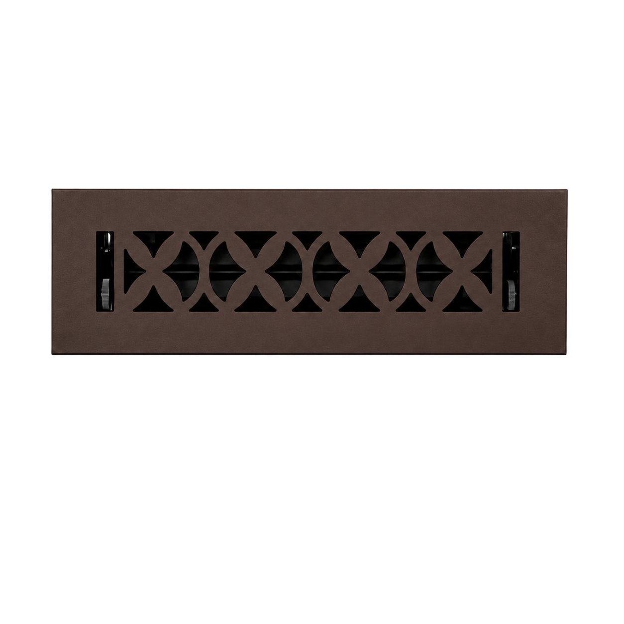 Cast Iron Floor Register 2" x 10” with Damper, Tudor Mushroom Design Vent Cover VR100