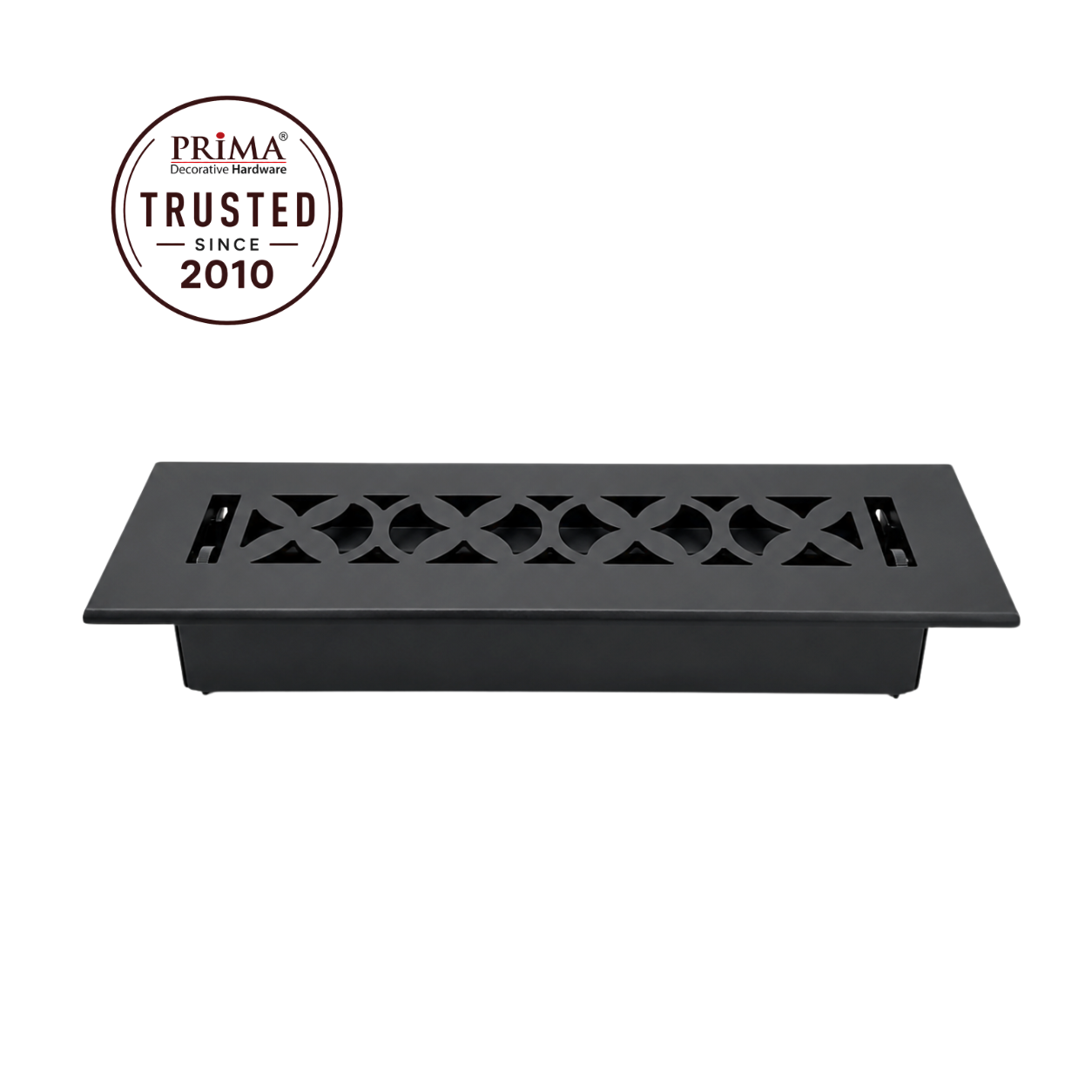 Cast Iron Floor Register 2" x 10” with Damper, Tudor Mushroom Design Vent Cover VR100