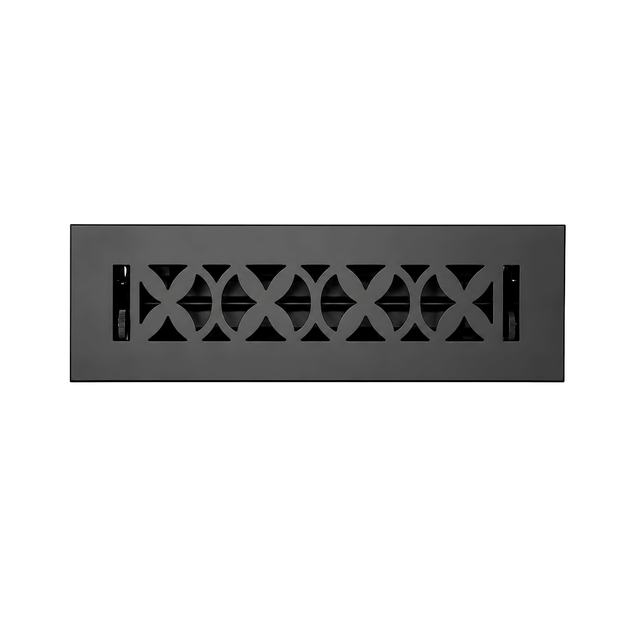 Cast Iron Floor Register 2" x 10” with Damper, Tudor Mushroom Design Vent Cover VR100