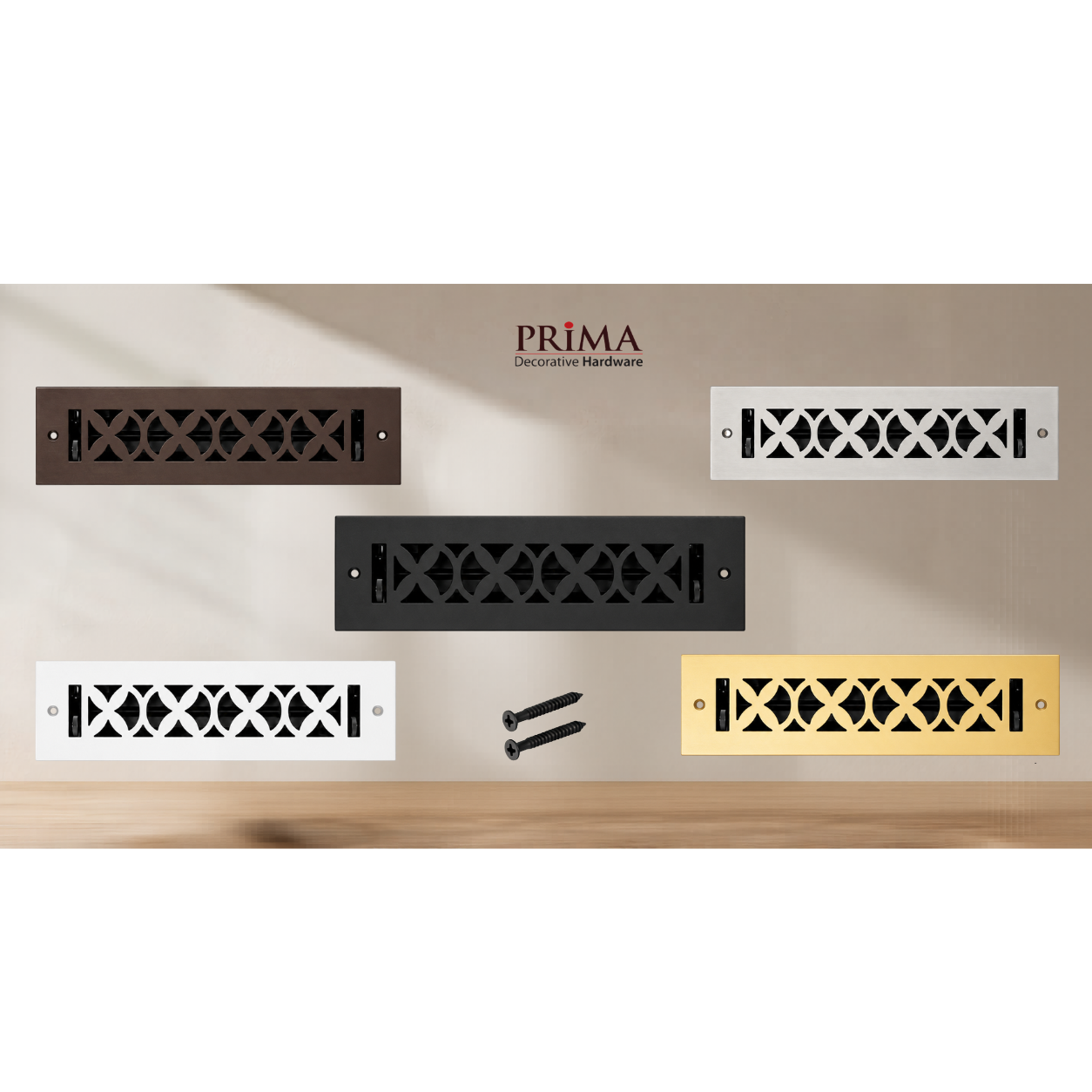 Combination of Floor Registers with screws
