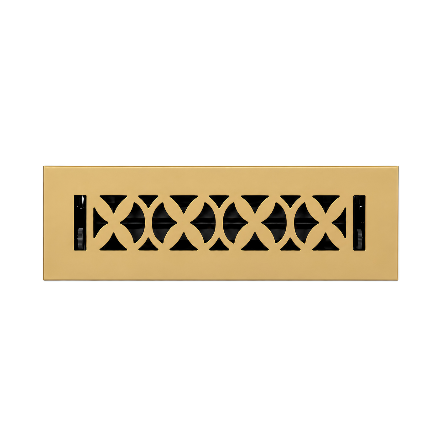 Floor register matte gold in a white background