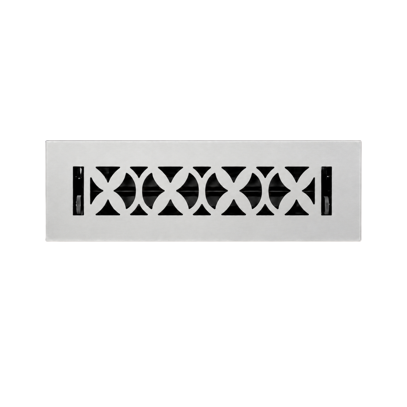 Floor register color satin nickel in a white background