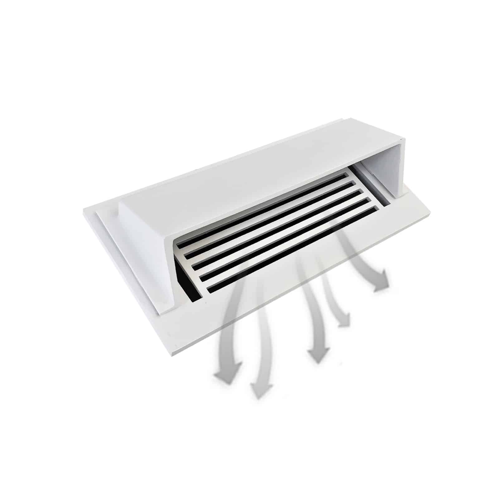 Metal Floor Vent Air Deflector 4"x12" - Heavy-Duty Cast Aluminum HVAC Diverter Cover - Fits multiple standard 4"x10" and 6"x10" Vent openings - Modern Design - Ideal for Use Under Furniture or Curtains