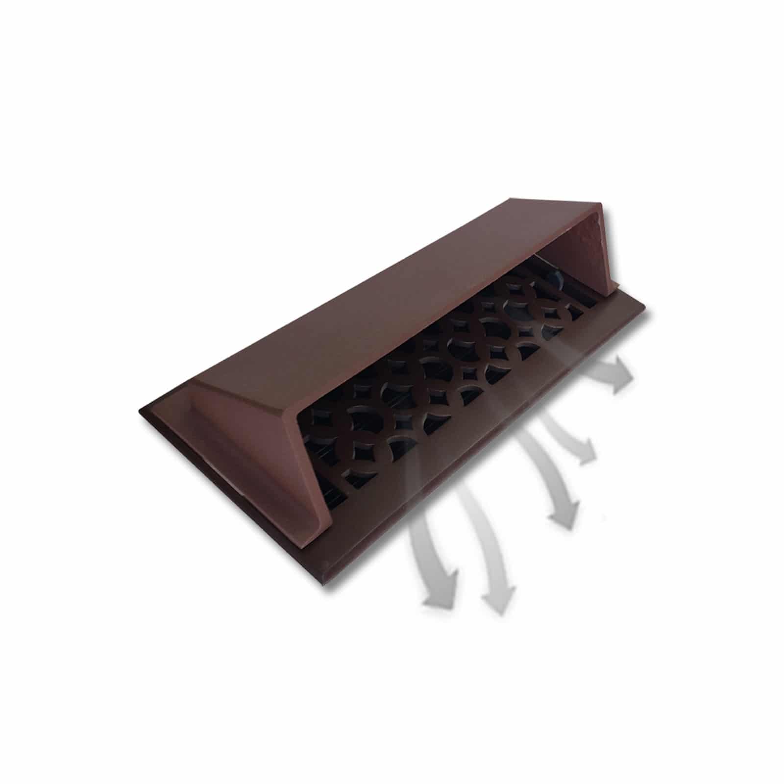 Metal Floor Vent Air Deflector 4″x10″ – Heavy-Duty Cast Aluminum HVAC Diverter Cover – Fits multiple standard 2″x10″, 3″x10″, 4″x10″, 6″x10″ Vent openings – Modern Design – Ideal for Use Under Furniture or Curtains, Brown Finish.