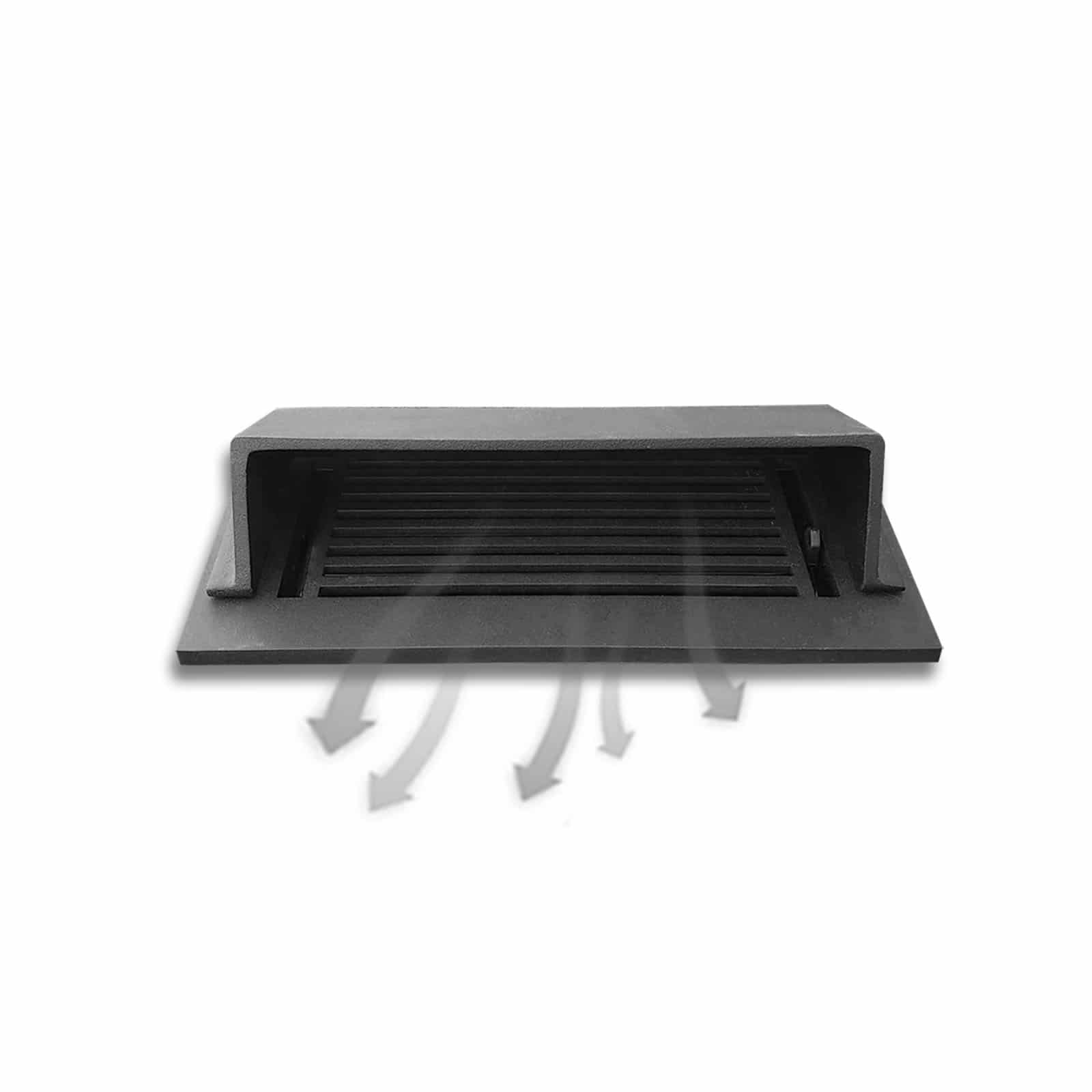 Metal Floor Vent Air Deflector 4"x10" - Heavy-Duty Cast Aluminum HVAC Diverter Cover - Fits multiple standard 2"x10", 3"x10", 4"x10", 6"x10" Vent openings – Modern  Design - Ideal for Use Under Furniture or Curtains, Black Finish.