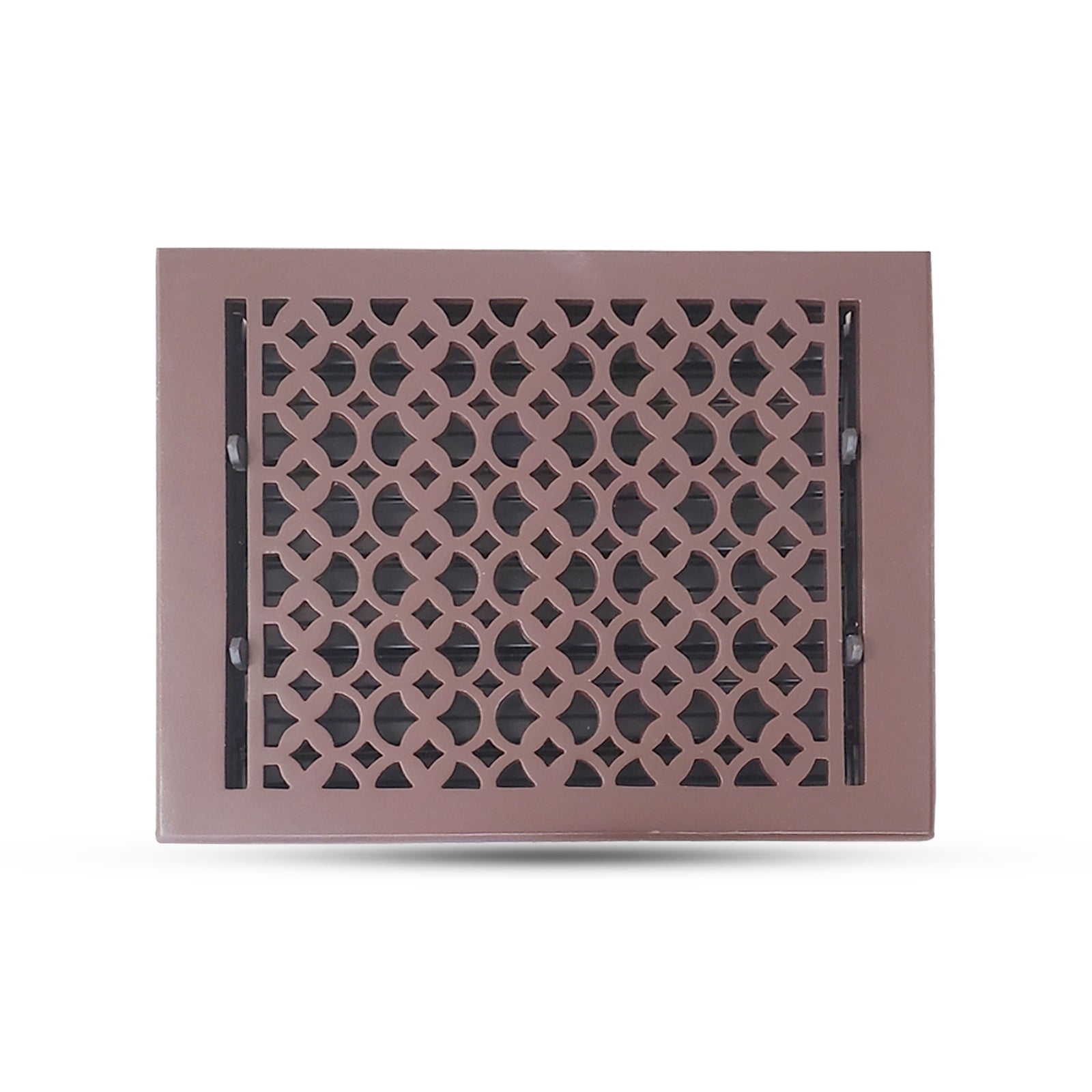 Floor Vent Cover / Register Size: 10” x12” VR100 with Damper top faceplate outer size 11-1/4″ x 13-3/4″, thickness 5 mm, decorative handcrafted high-quality metal – cast aluminum powder coated Re-paintable for floors, walls, and ceilings