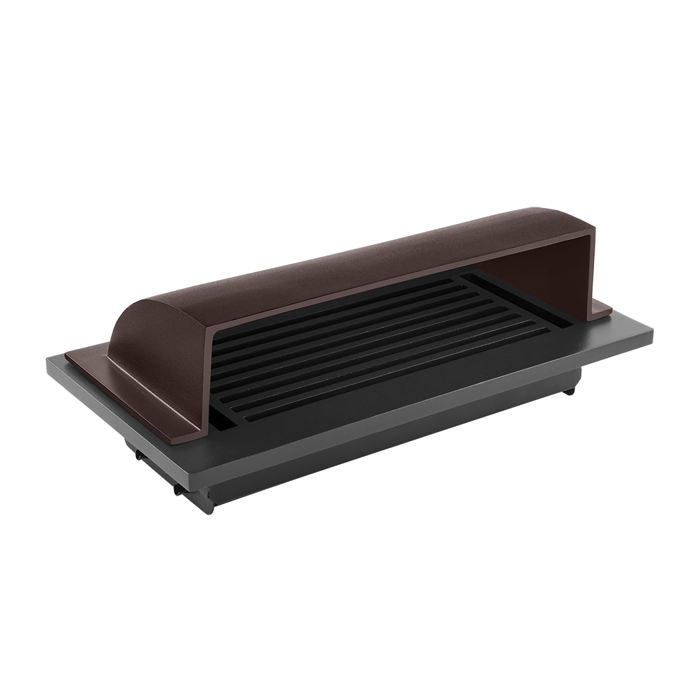 Metal Floor Vent Air Deflector 4″x10″- cast Aluminum HVAC Diverter fits on 2″x 10″, 3″x 10″, 4″x10″ and 6″x 10″ Vents. Heavy - duty Vent Cover for Vents Under Furniture, Beds, Sofas, or Curtains - Dome Design Brown