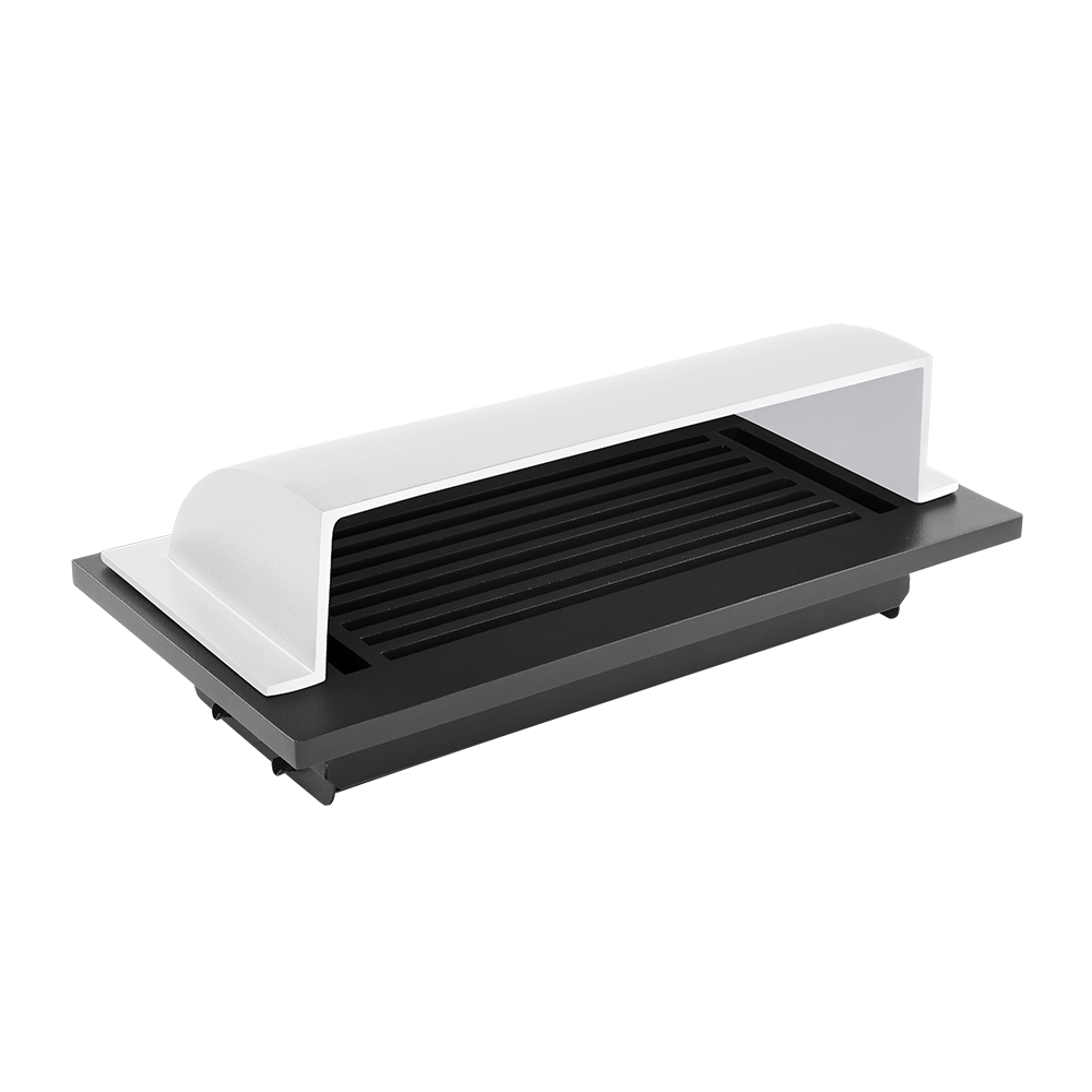 Metal Floor Vent Air Deflector 4″x10″- cast Aluminum HVAC Diverter fits on 2″x 10″, 3″x 10″, 4″x10″ and 6″x 10″ Vents. Heavy - duty Vent Cover for Vents Under Furniture, Beds, Sofas, or Curtains - Dome Design White