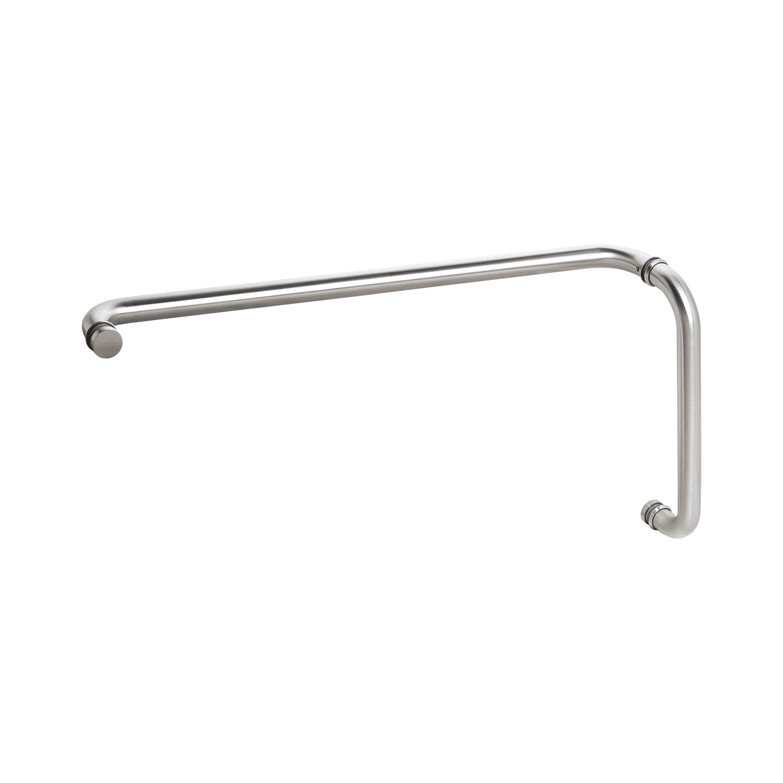 Round Stainless Steel Glass Shower Door Handle Towel Bar Combo