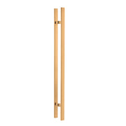 36" Back-to-Back Entry Door Pull / Push Handle - Rectangle ‘H’ Type, Ladder Style Modern Design | Premium 304 Stainless Steel | PVD Gold Finish