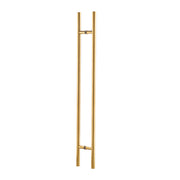 24" Back-to-Back Entry Door Pull / Push Handle - Round ‘H’ Type, Ladder Style Modern Design | Premium 304 Stainless Steel | PVD Gold Finish