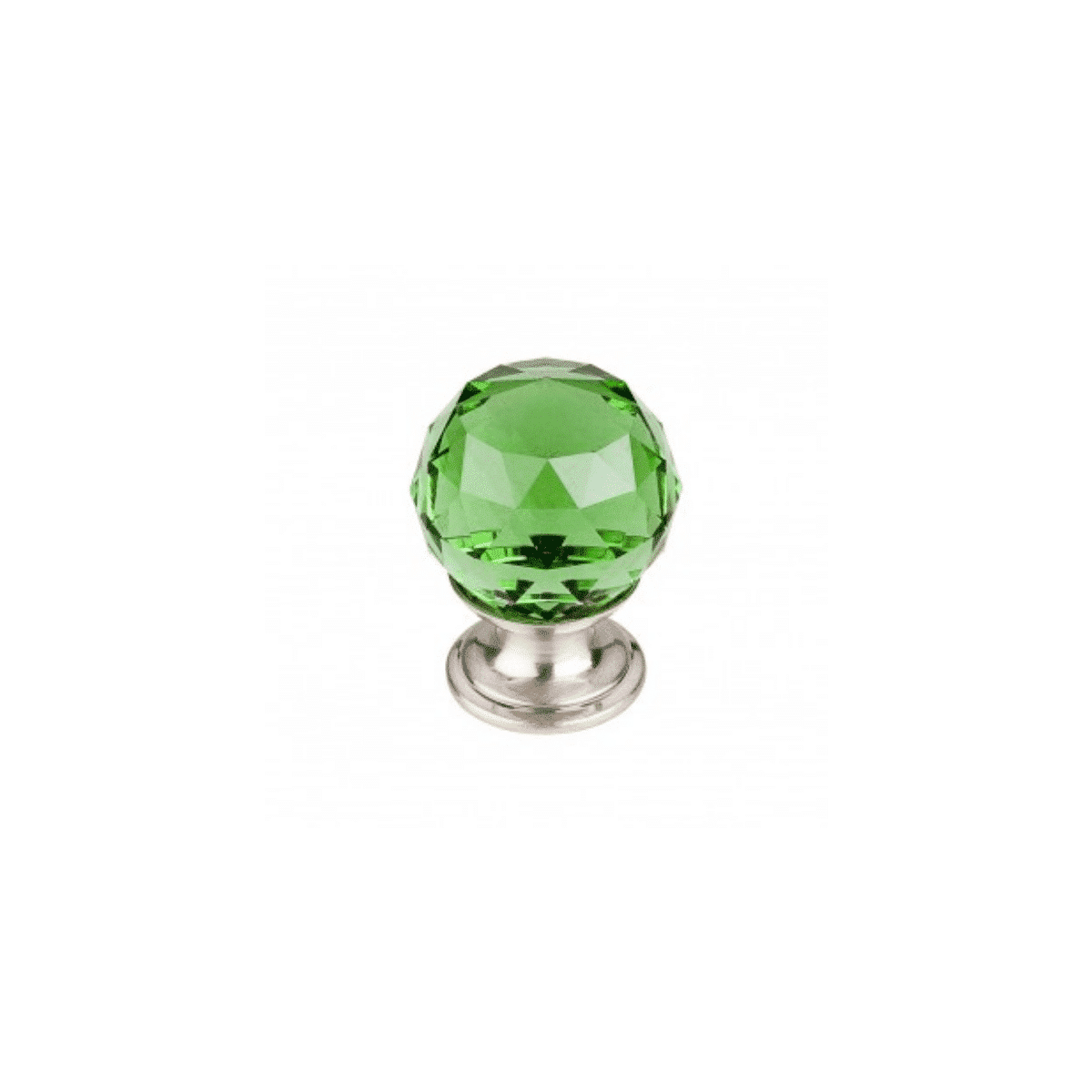 Top Knobs TK119BSN Green Crystal Knob 1 1/8 Inch-Brushed Satin Nickel