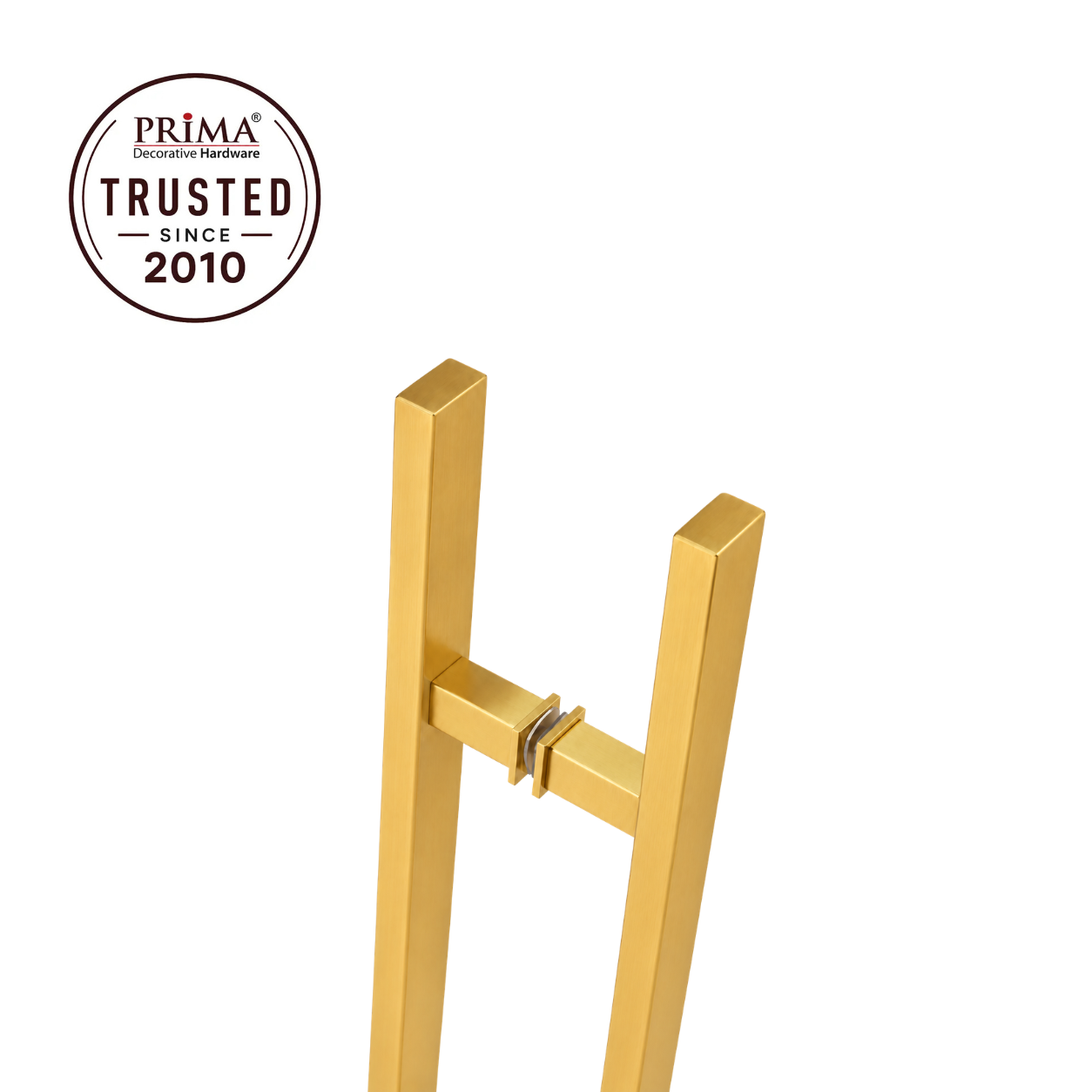 36" Back-to-Back Entry Door Pull Handle | Rectangle H Type Ladder Style | 304 Stainless Steel Front Door Push Pull Handle | for Residential & Commercial use - PVD Gold