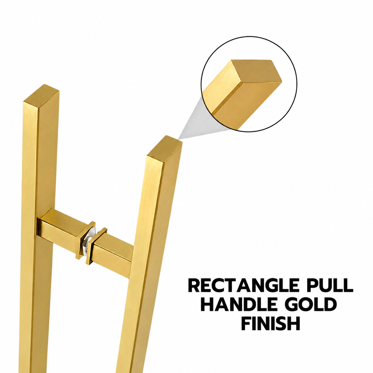 36" Back-to-Back Entry Door Pull Handle | Rectangle H Type Ladder Style | 304 Stainless Steel Front Door Push Pull Handle | for Residential & Commercial use - PVD Gold