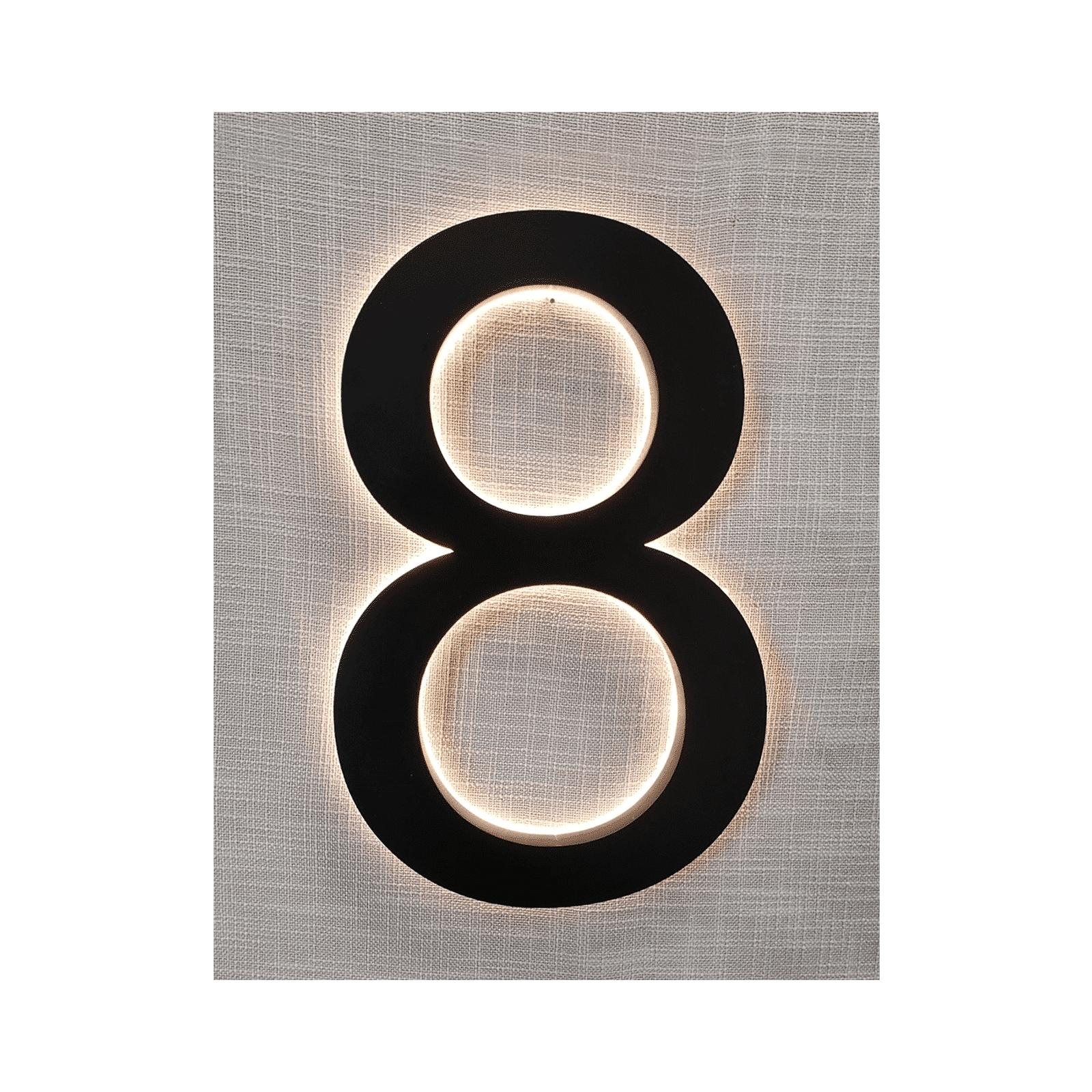 Numéros de maison modernes rétroéclairés à LED de 8 pouces, Prima 0 à 9