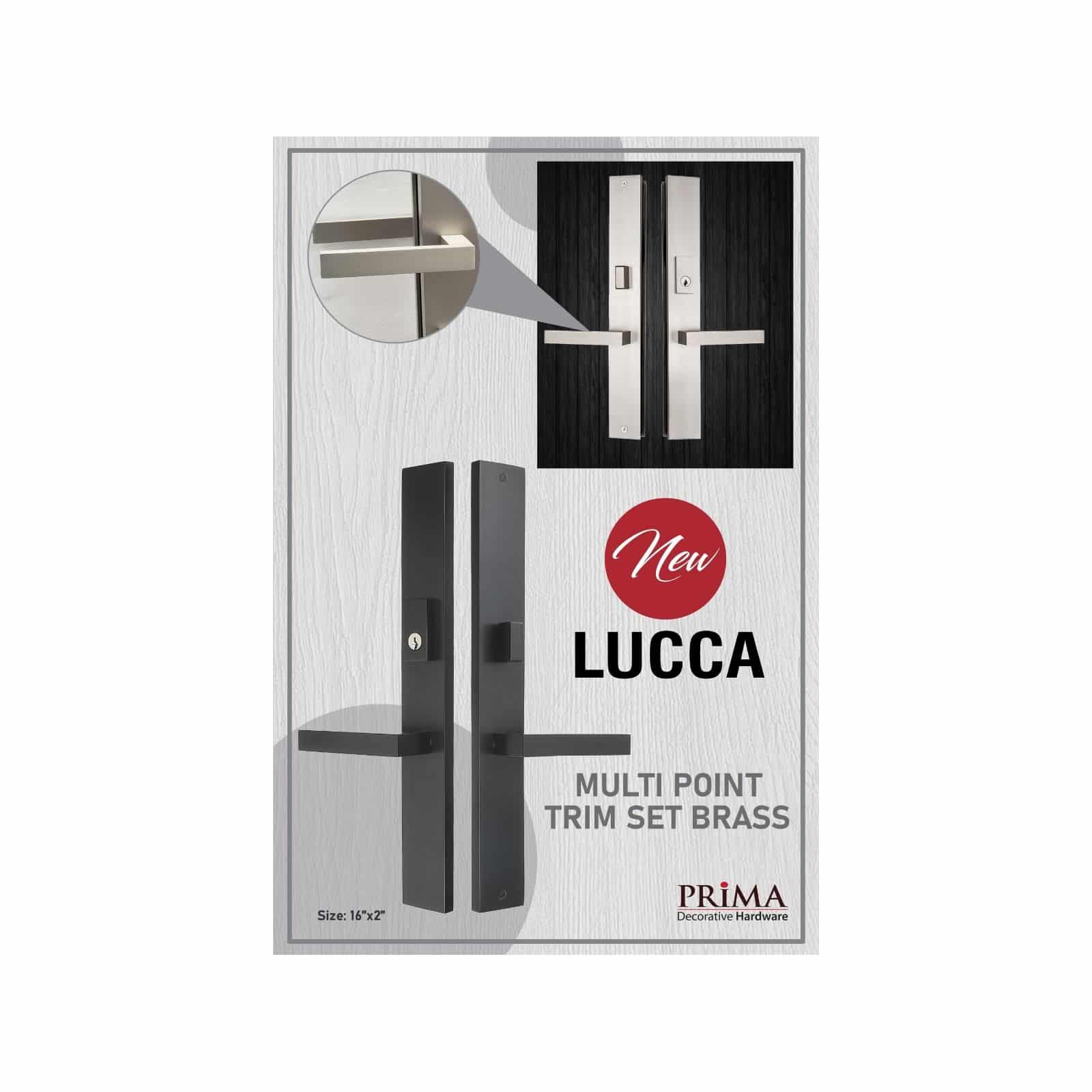 Multi-point-lock-trim-set-Brass-Lucca