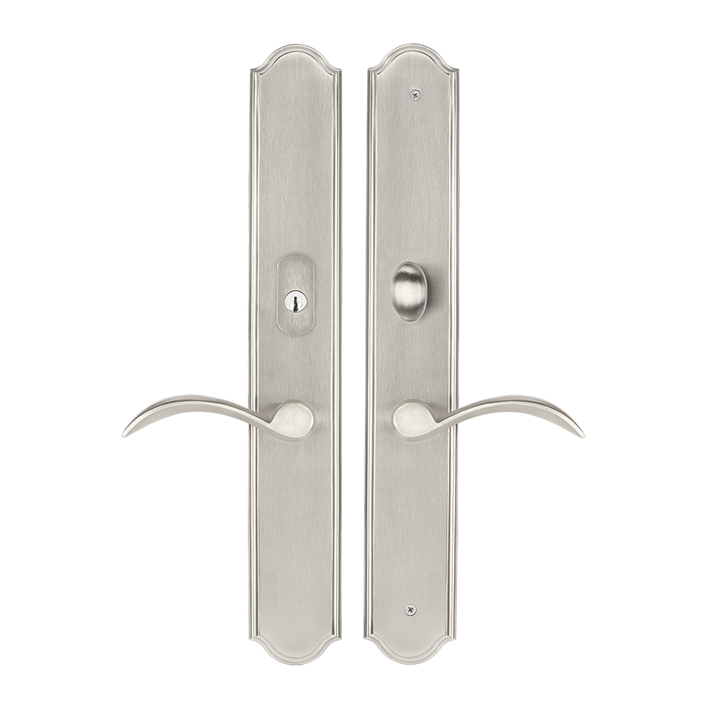 Multi Point Lock Trim Set Brass 11"X2" Tuscana Small Satin Nickel