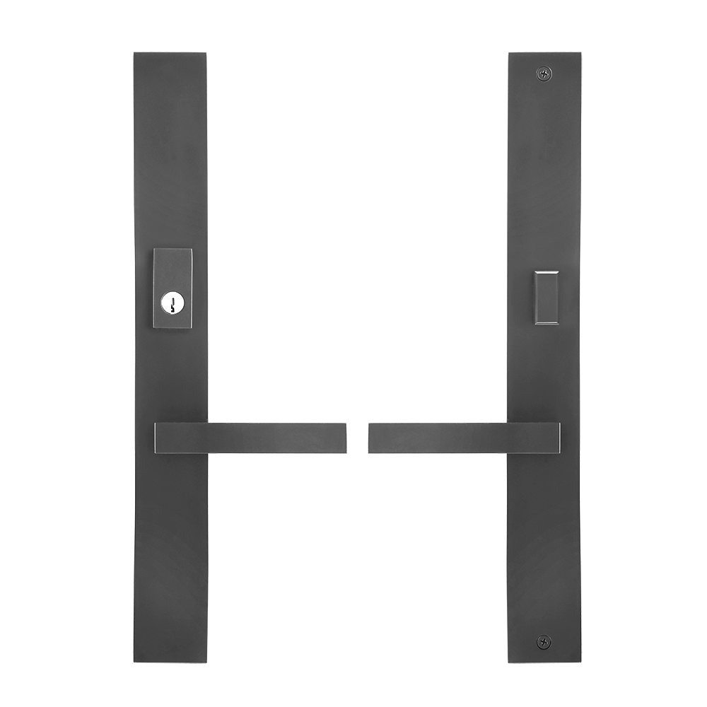 Multi point lock trim set Brass 16″x2″ Lucca Black