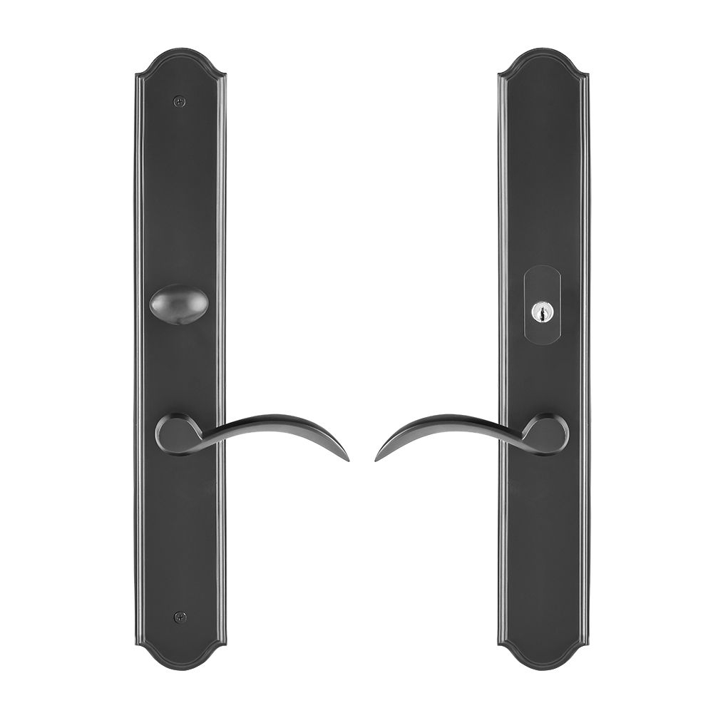 Multi Point Lock Trim Set Brass 11"X2" Tuscana Small Black Matte