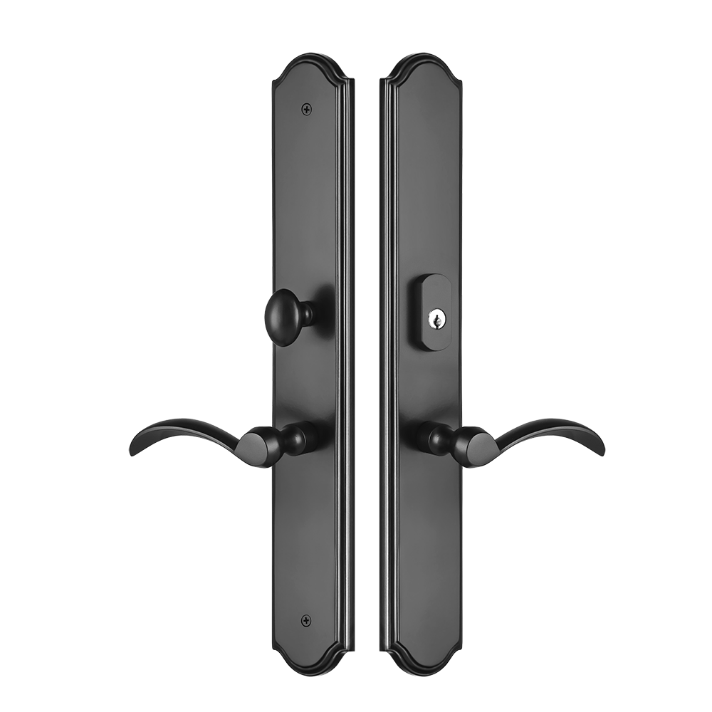 Multi Point Lock Trim Set Brass 11"X2" Tuscana Small Black Matte