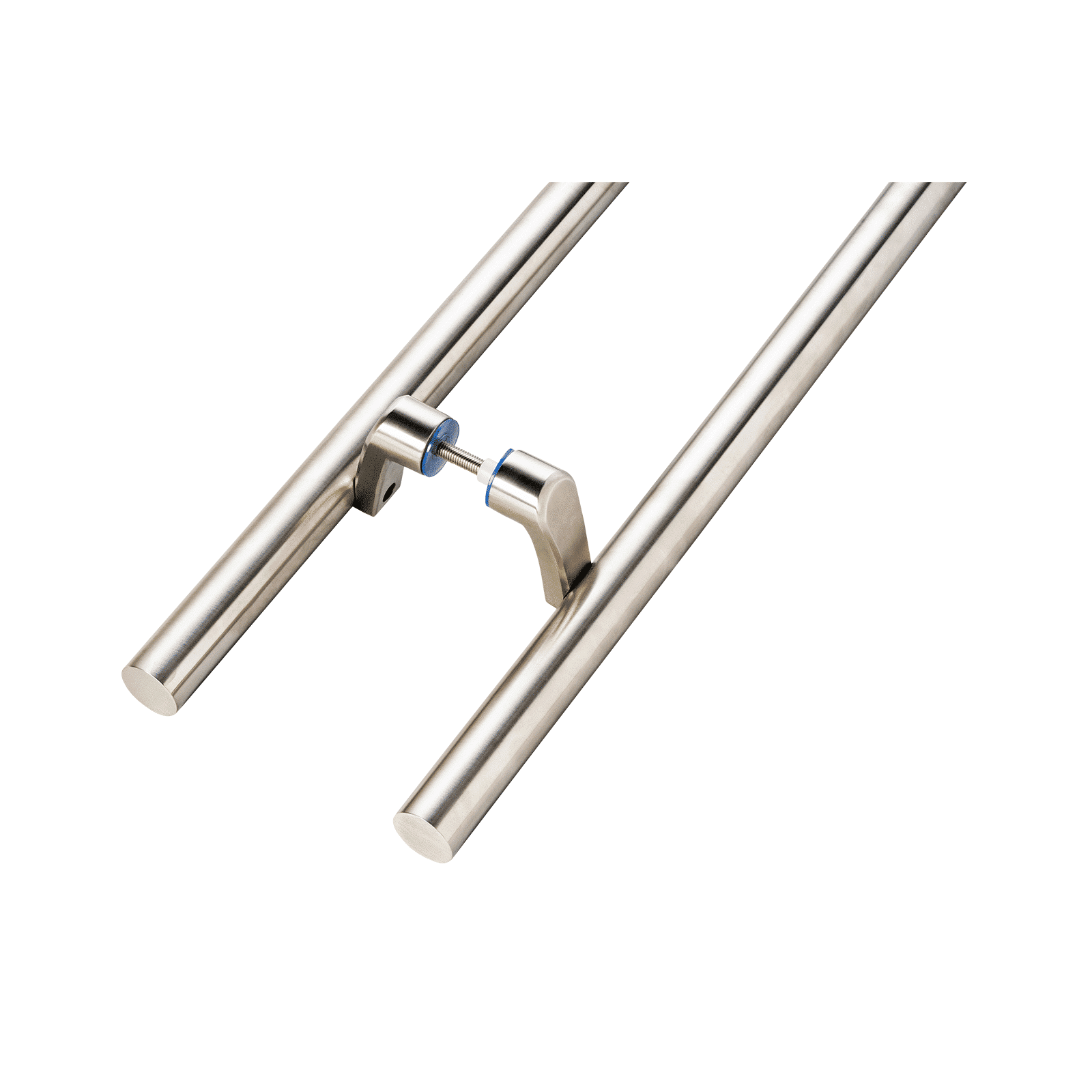 Fixation décalée pour poteau central - pour poignées d'échelle rondes en acier inoxydable 304 satiné (2 paires)