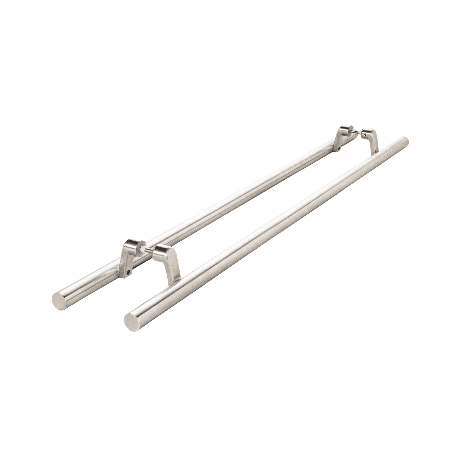 Fixation décalée pour poteau central - pour poignées d'échelle rondes en acier inoxydable 304 satiné (2 paires)