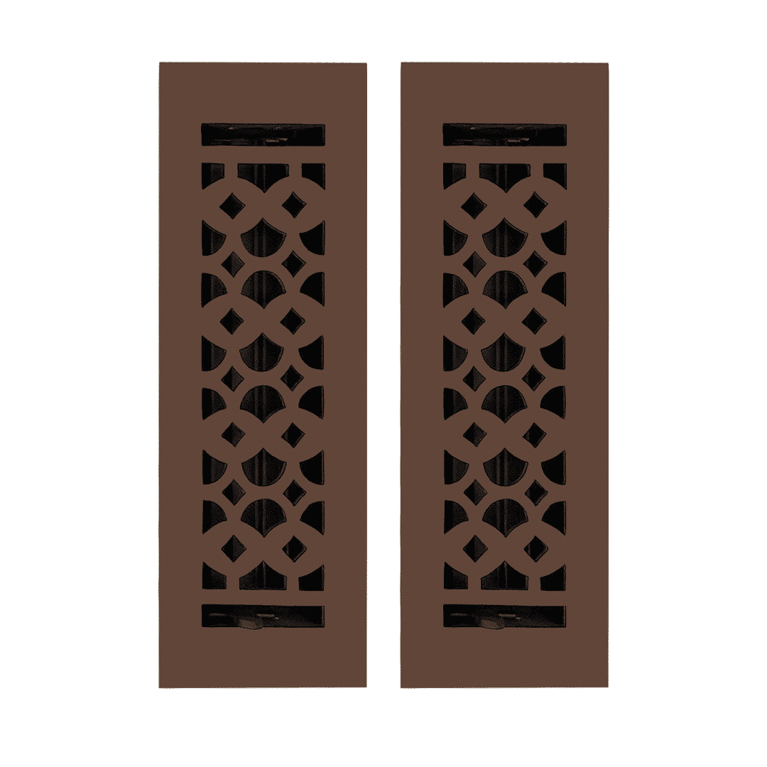 Floor Vent Cover / Register Size: 3” x 10” VR100 with Damper top faceplate outer size 12″x5″, thickness 5 mm, decorative handcrafted high-quality metal - cast aluminum powder coated Re-paintable for floors, walls, and ceilings