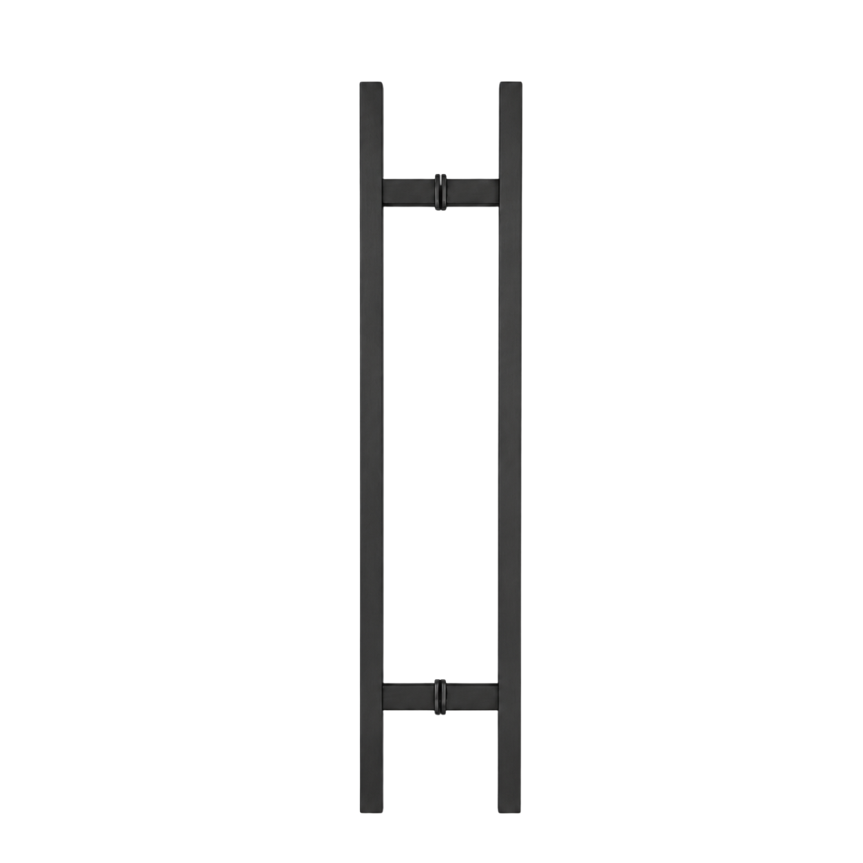 24" Back-to-Back Entry Door Pull Handle | Rectangle H Type Ladder Style | 304 Stainless Steel Front Door Push Pull Handle | for Residential & Commercial use - Black
