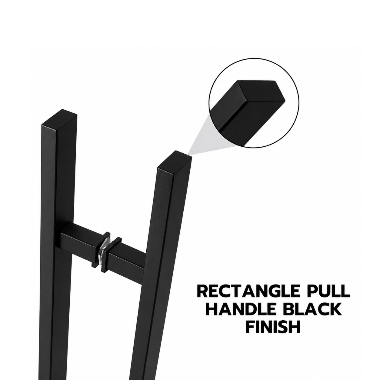 24" Back-to-Back Entry Door Pull Handle | Rectangle H Type Ladder Style | 304 Stainless Steel Front Door Push Pull Handle | for Residential & Commercial use - Black