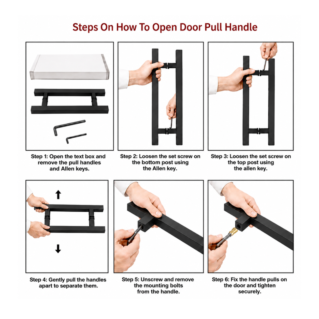 24" Back-to-Back Entry Door Pull Handle | Rectangle H Type Ladder Style | 304 Stainless Steel Front Door Push Pull Handle | for Residential & Commercial use - Black