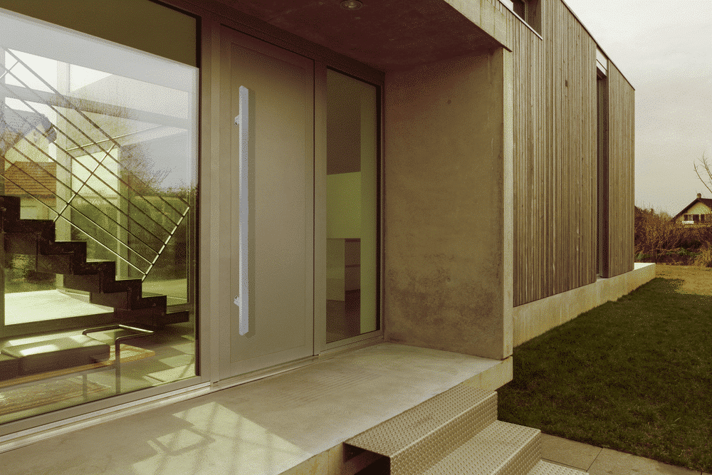 18" Back-to-Back Entry Door Pull / Push Handle - Rectangle ‘H’ Type, Ladder Style Modern Design | Premium 304 Stainless Steel | Satin Brushed Finish