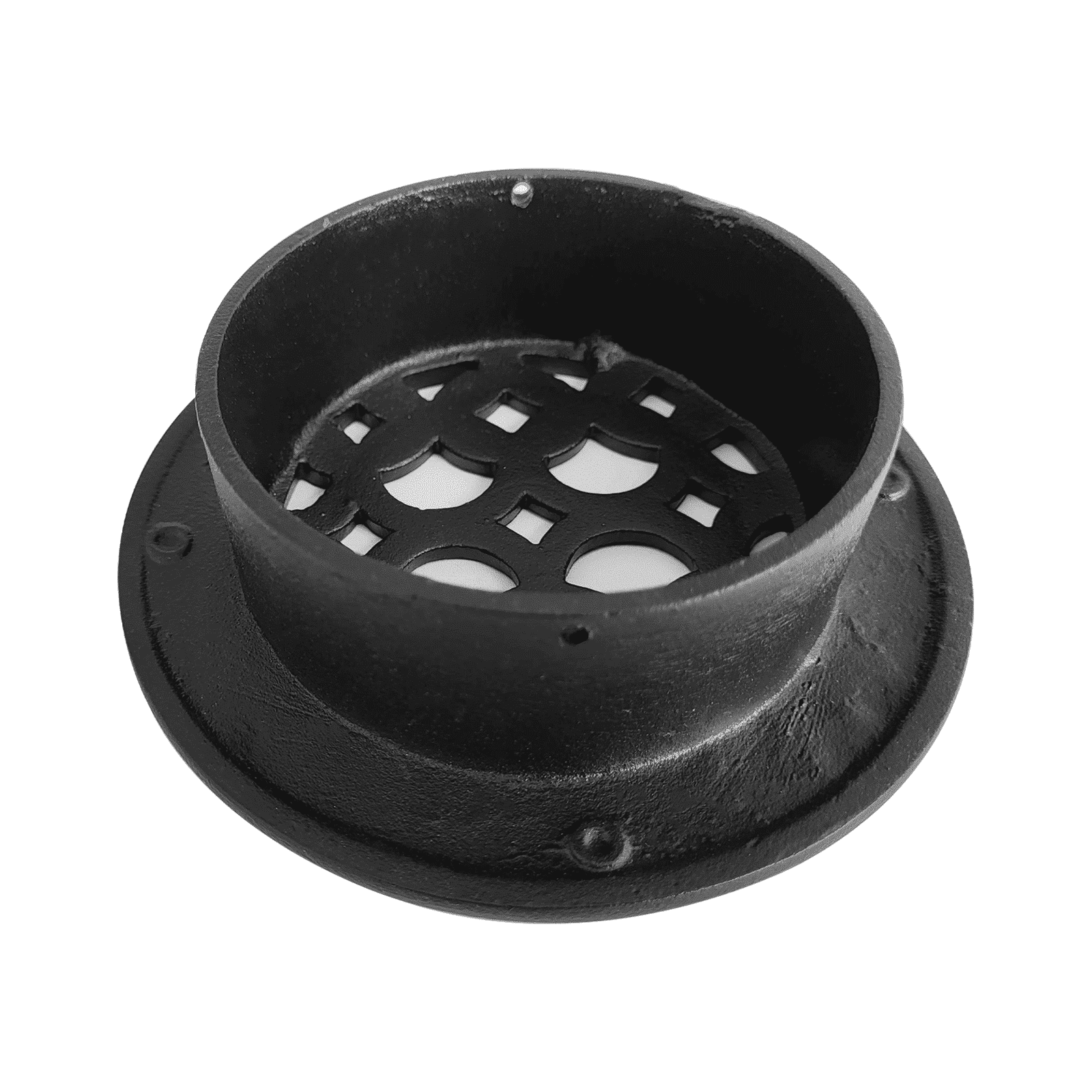 Round Air Vent Duct Grille 4" Top Faceplate Size 5.5″ HVAC Decorative Duct Cover Cast Aluminum Powder Coated Re-Paintable for Walls, Ceilings, And Floors Without Damper – Tudor Mushroom Design (VR 100)