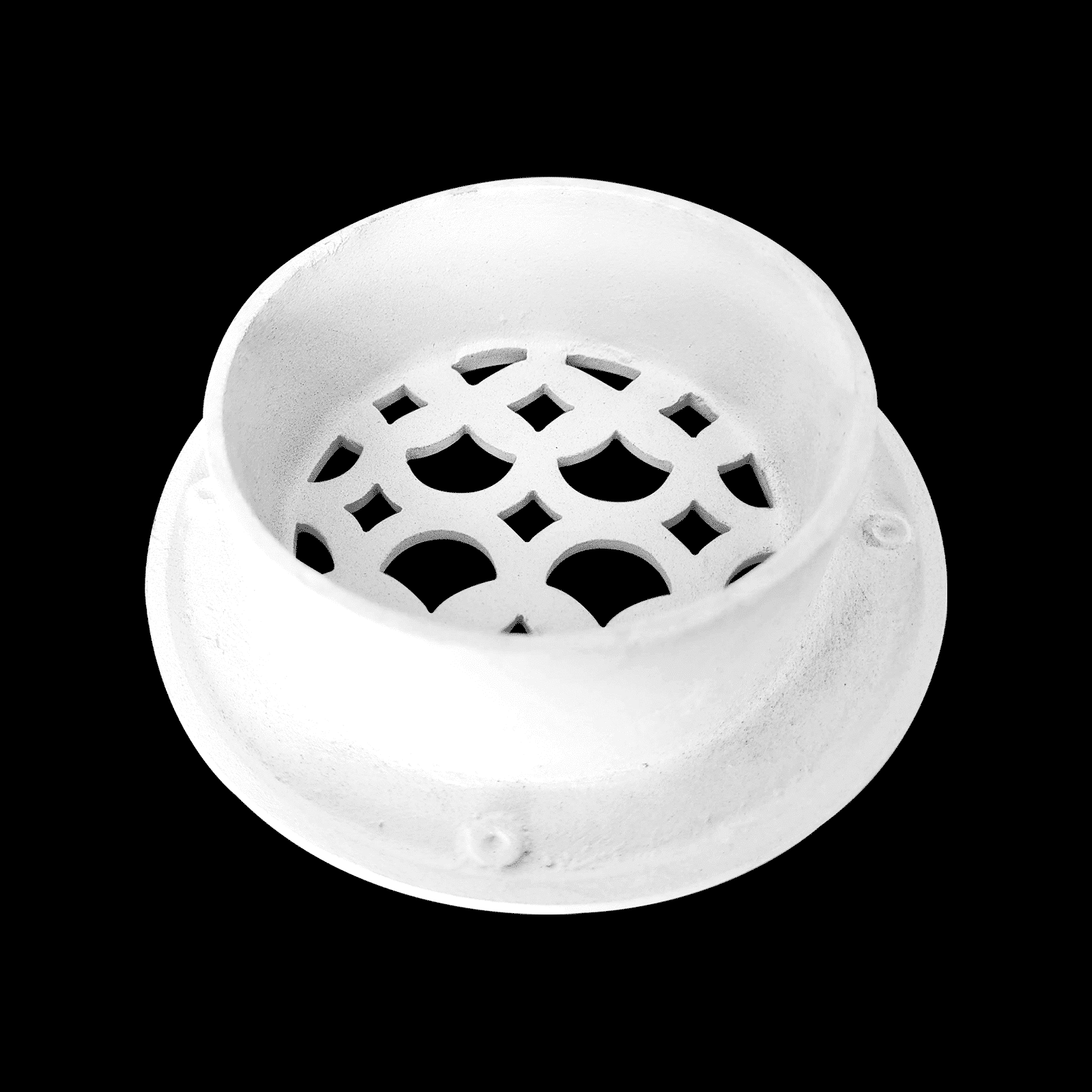 Round Air Vent Duct Grille 4" Top Faceplate Size 5.5″ HVAC Decorative Duct Cover Cast Aluminum Powder Coated Re-Paintable for Walls, Ceilings, And Floors Without Damper – Tudor Mushroom Design (VR 100)