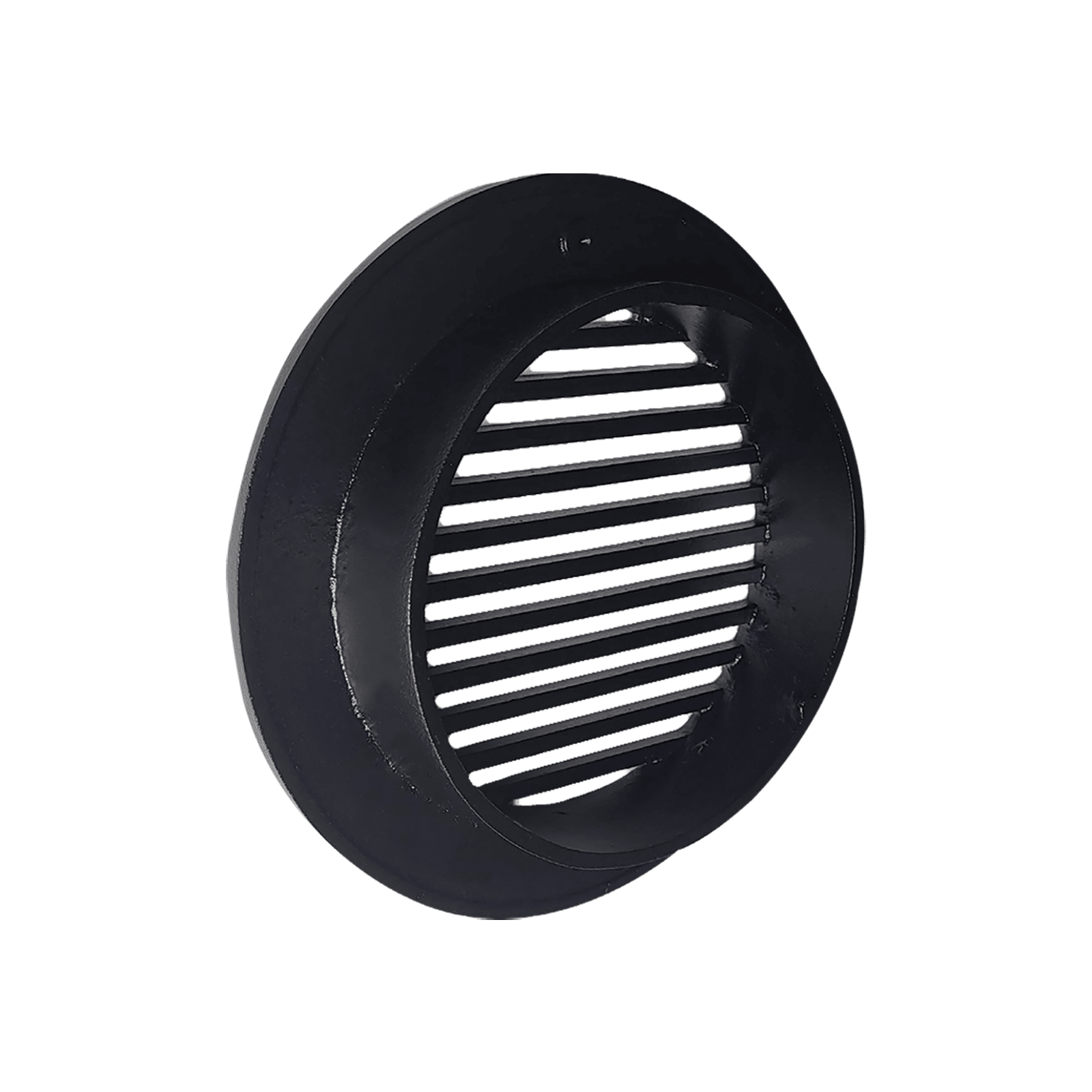 Round Air Vent Duct Grille 6″ Top Faceplate Size 7.5″ HVAC Decorative Duct Cover Cast Aluminum Powder Coated Re-Paintable for Walls, Ceilings, And Floors Without Damper – Modern Linear Design (VR 109)