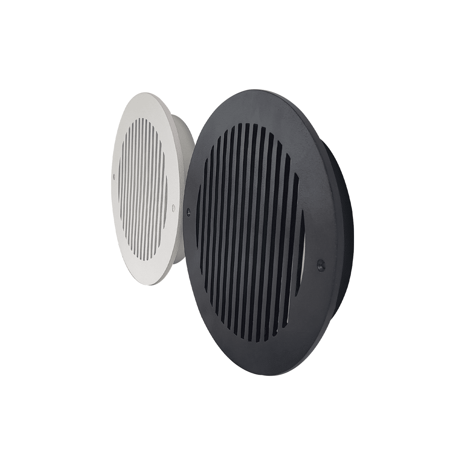Round Air Vent Duct Grille 8″ Top Faceplate Size 9.65″ HVAC Decorative Duct Cover Cast Aluminum Powder Coated Re-Paintable for Walls, Ceilings, And Floors Without Damper – Modern Linear Design (VR 109)