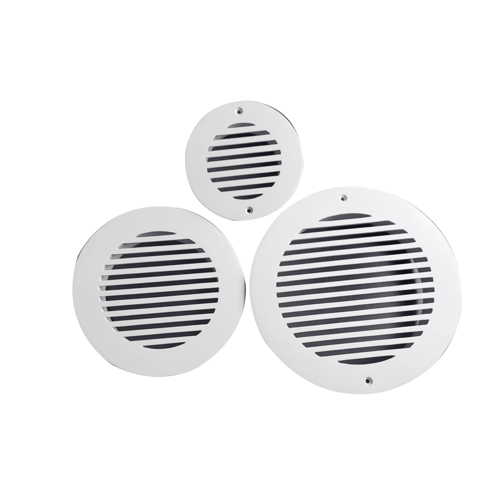 Round Air Vent Duct Grille 8″ Top Faceplate Size 9.65″ HVAC Decorative Duct Cover Cast Aluminum Powder Coated Re-Paintable for Walls, Ceilings, And Floors Without Damper – Modern Linear Design (VR 109)