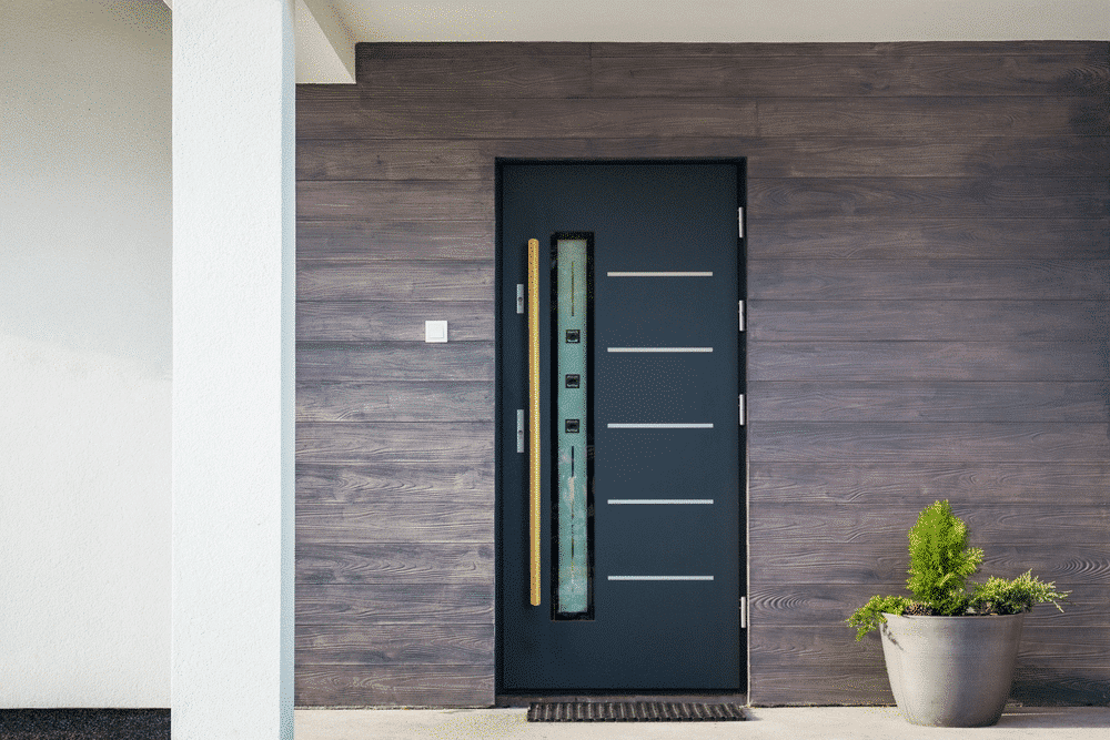 60" Back-to-Back Entry Door Pull / Push Handle - Round ‘H’ Type, Ladder Style Modern Design | Premium 304 Stainless Steel | PVD Gold Finish