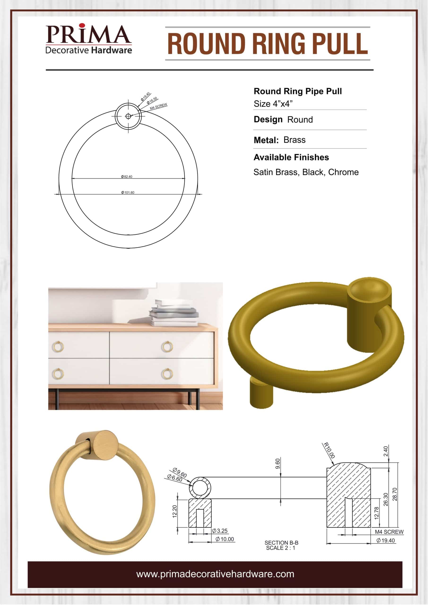 Anneau de traction rond 4"