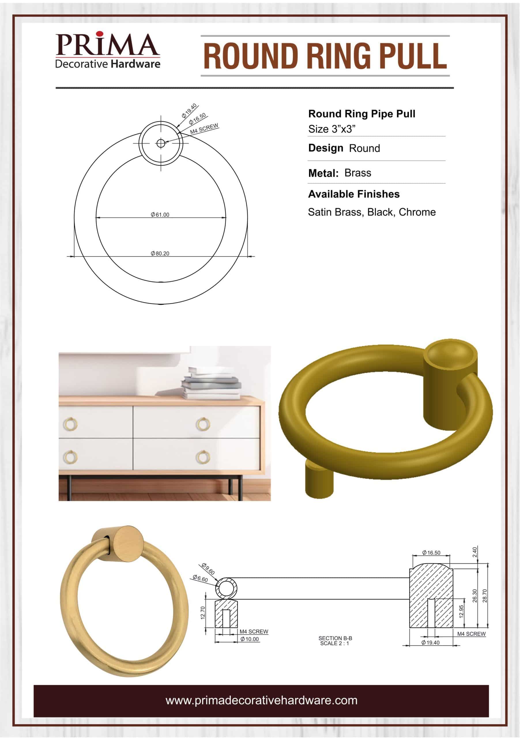 Anneau de traction rond 3"