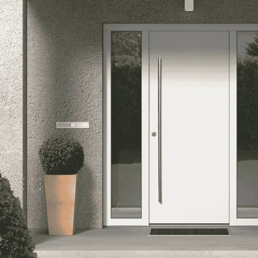 Poignée de porte d'entrée dos à dos de 61 cm (24 po) – Modèle rond en « H », style échelle moderne | Acier inoxydable 304 de qualité supérieure | Finition brossée satinée